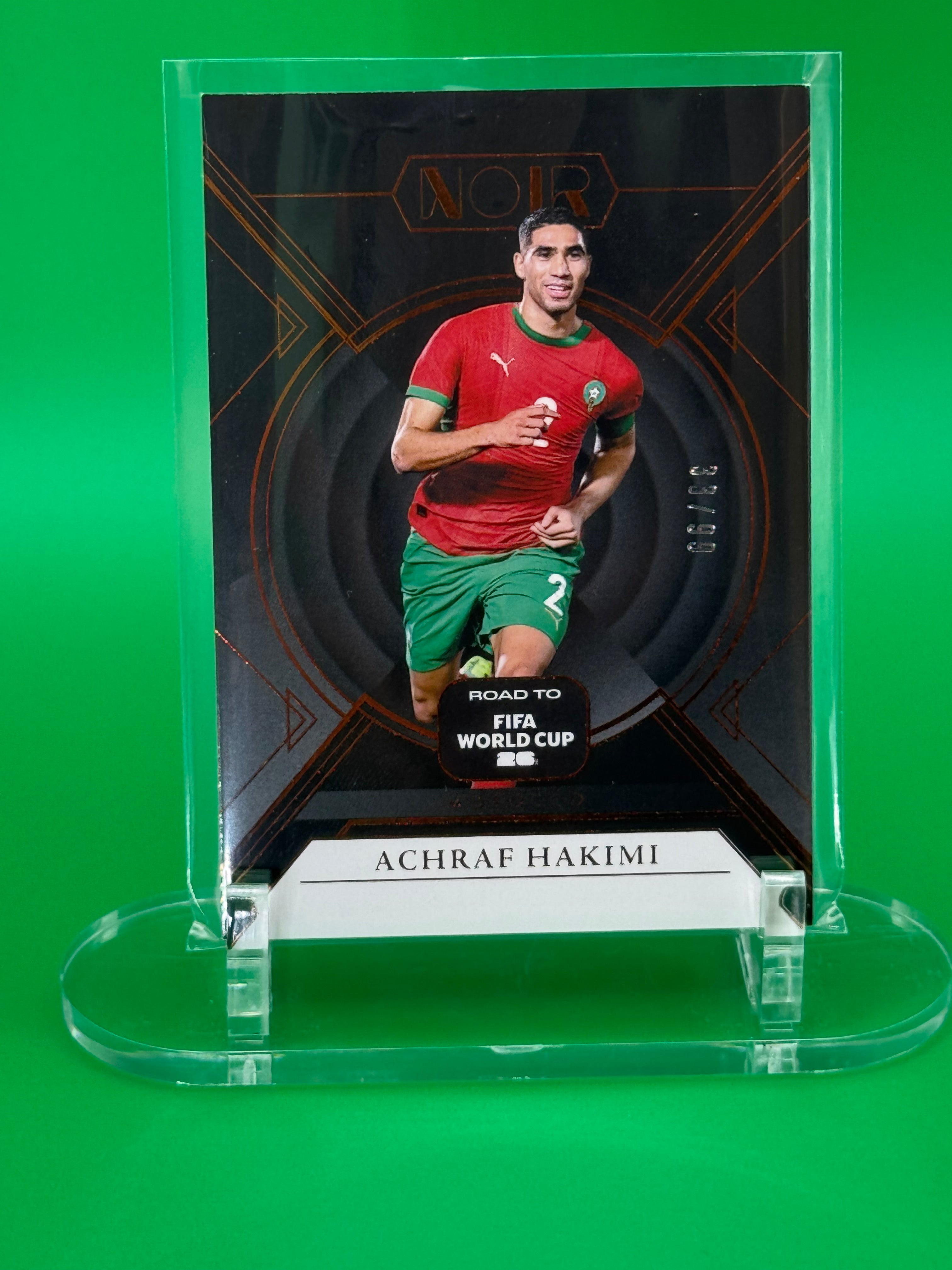 ACHRAF HAKIMI 2025 PANINI NOIR COPPER PARALLEL 33/99 MOROCCO