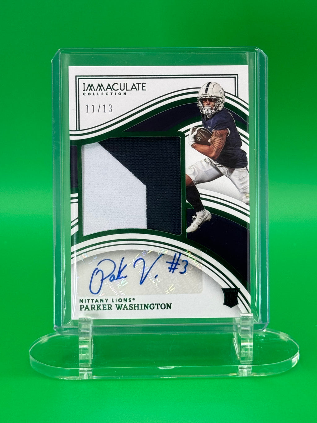 2023 Panini Immaculate Collection Parker Washington Rookie Patch Auto #11/13