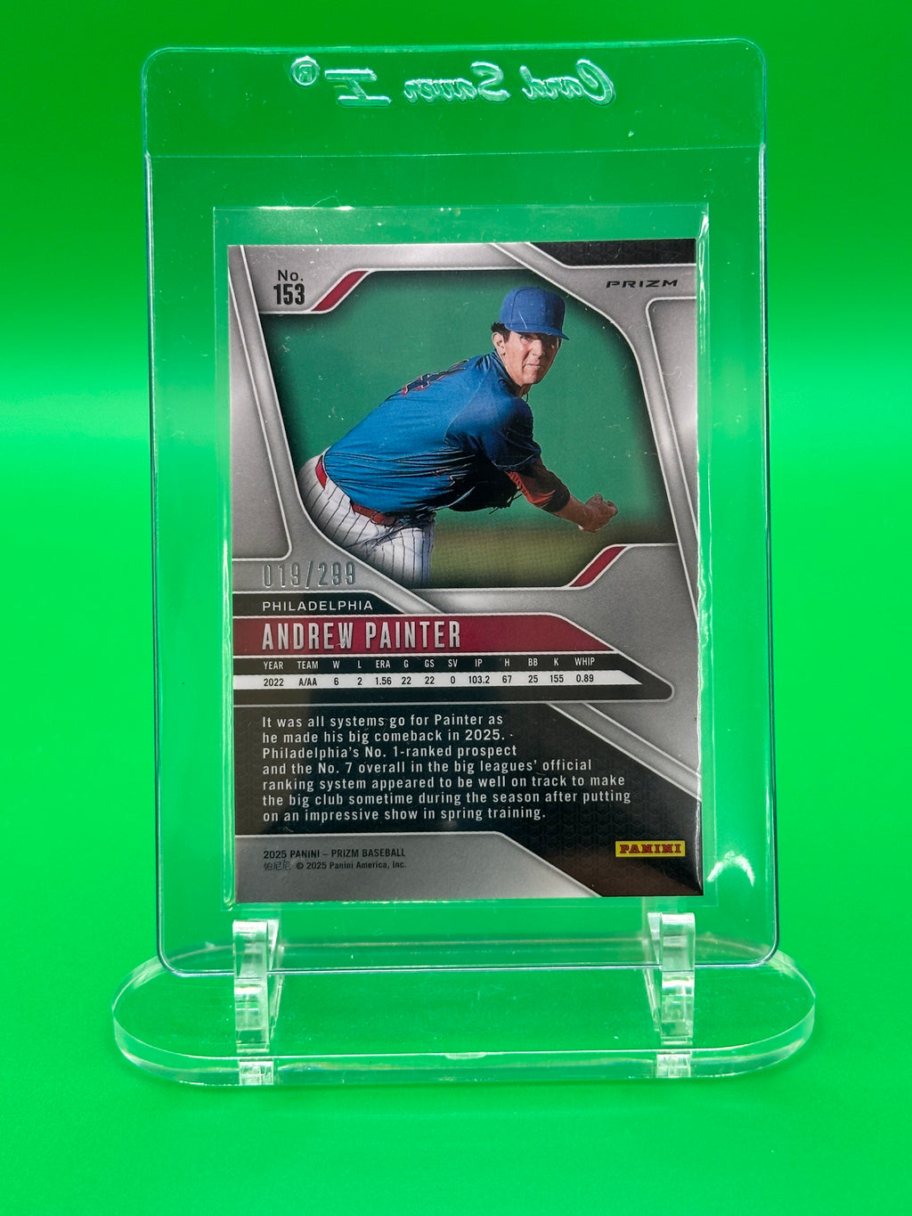 Andrew Painter 2025 Panini Prizm Red Parallel #19/299 Baseball Card
