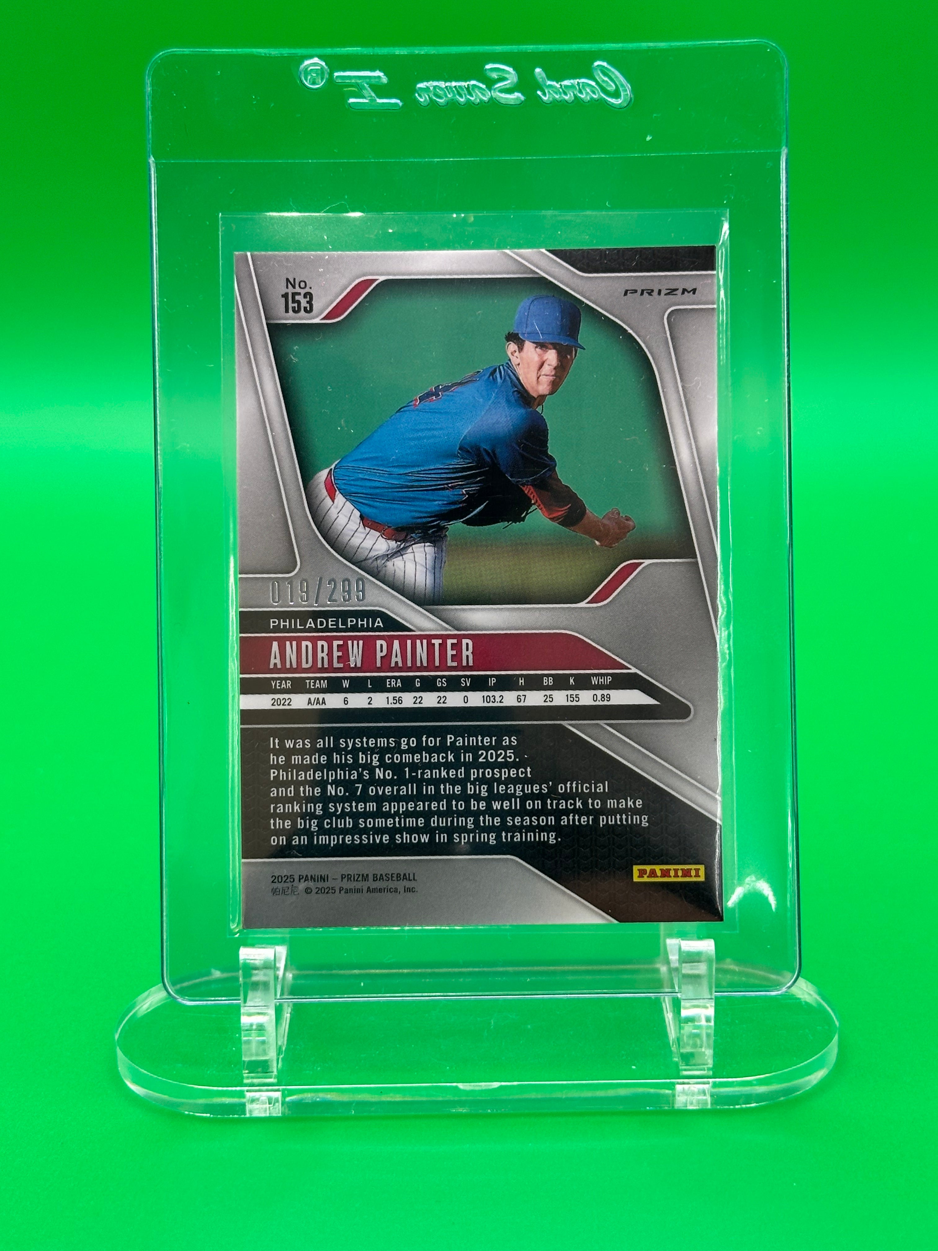 Andrew Painter 2025 Panini Prizm Red Parallel #19/299 Baseball Card