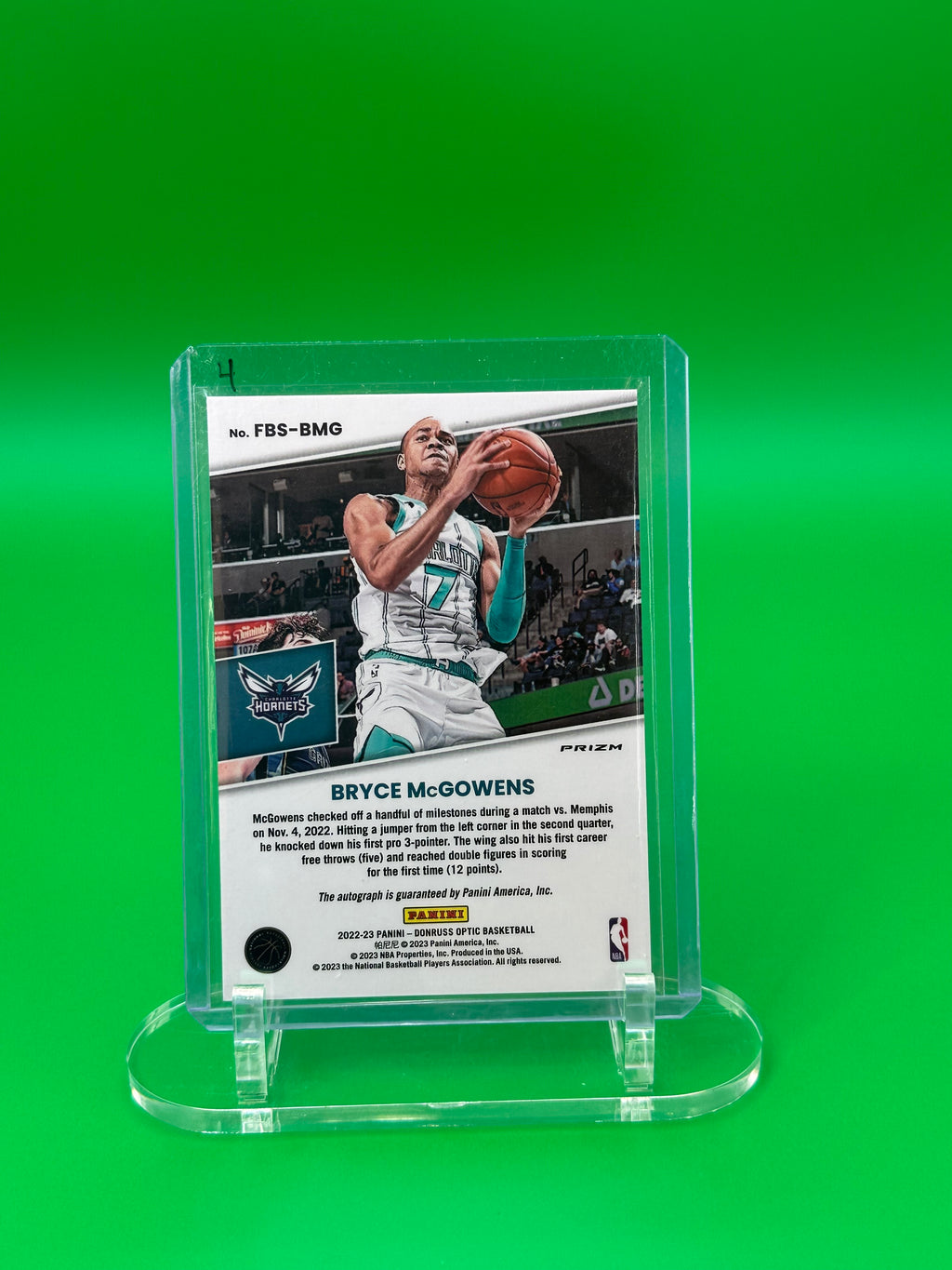 2022-23 Donruss Optic Bryce McGowens Fast Break Signatures Rookie Auto RC