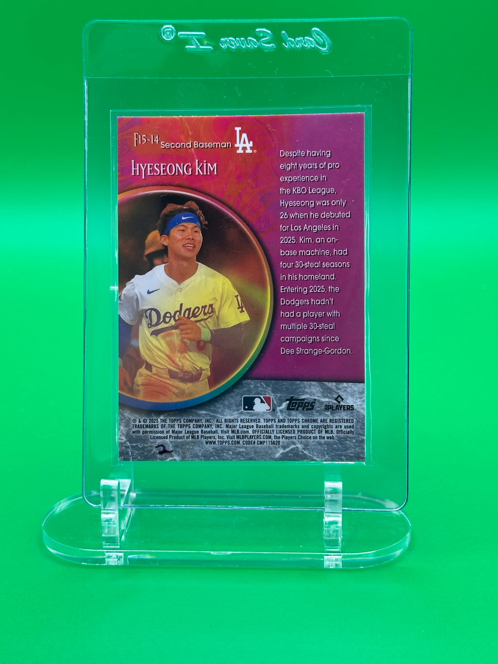 Hyeseong Kim 2025 Topps Chrome Fortune 15 Rookie Insert Baseball Card