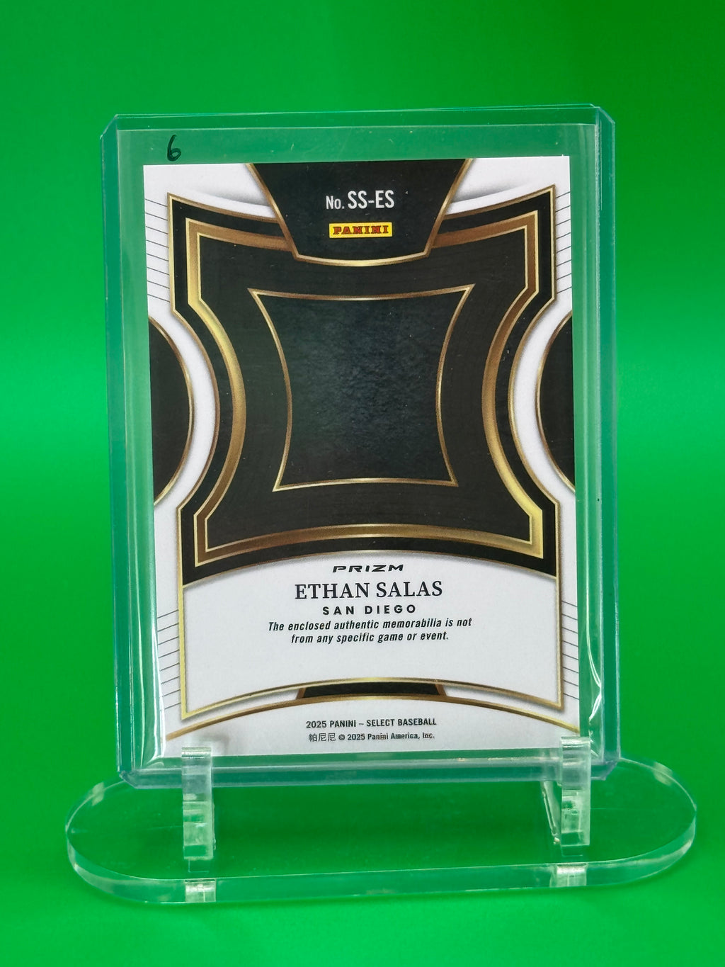 2025 Panini Select ETHAN SALAS Selective Swatches Silver Prizm Patch Padres