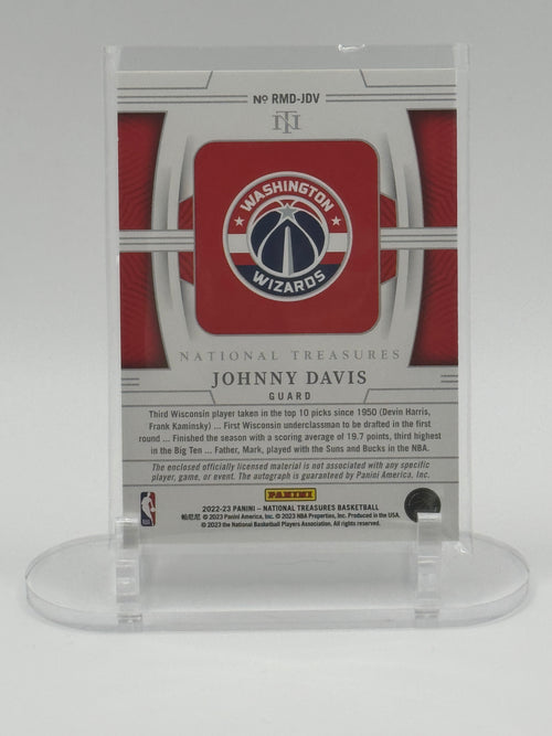 2022-23 Panini National Treasures Johnny Davis RC Auto Jersey /99 Rookie Patch Auto RPA Wizards
