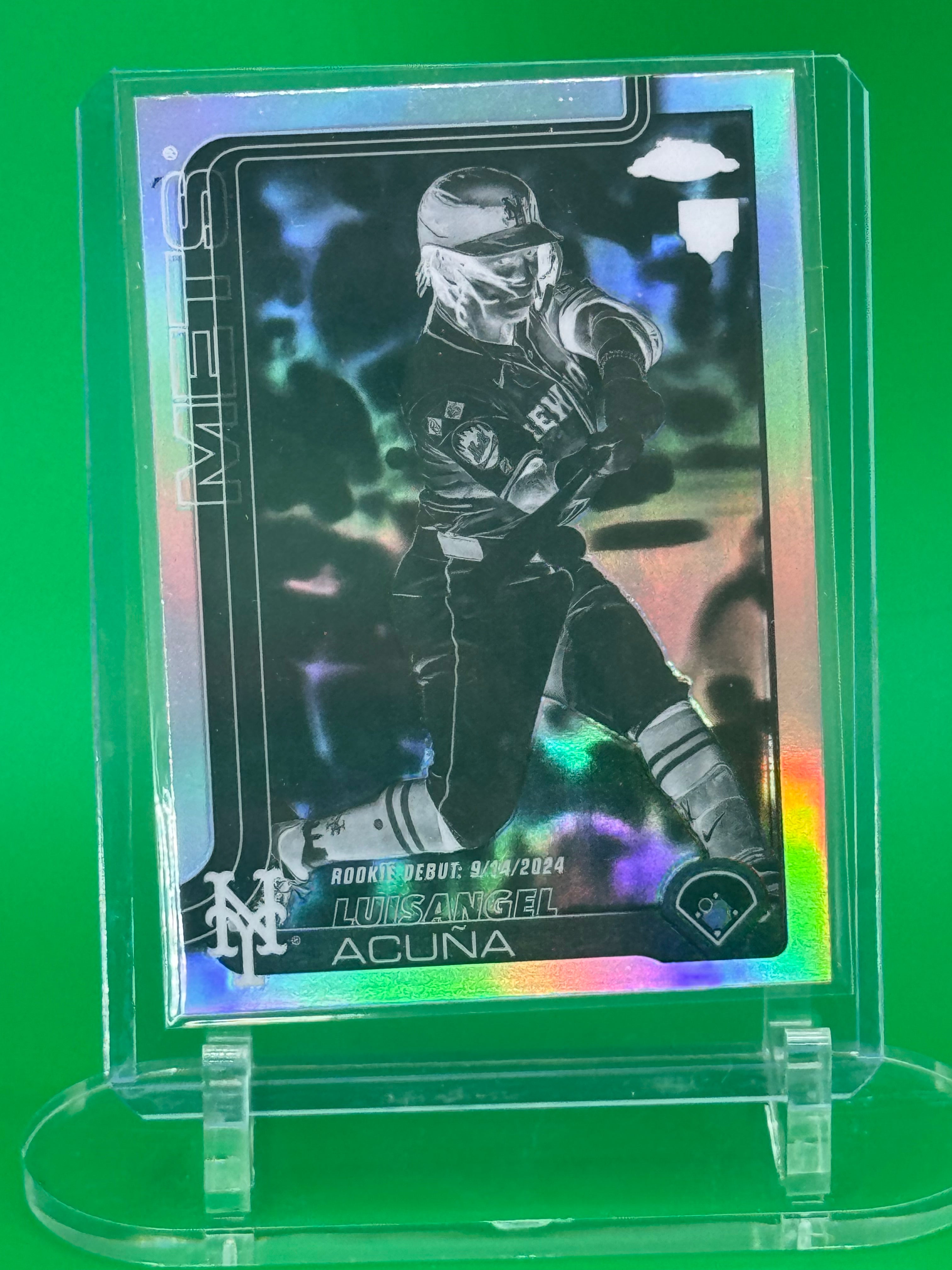 2025 Topps Chrome Negative Refractor Luis Angel Acuña Insert Atlanta Braves