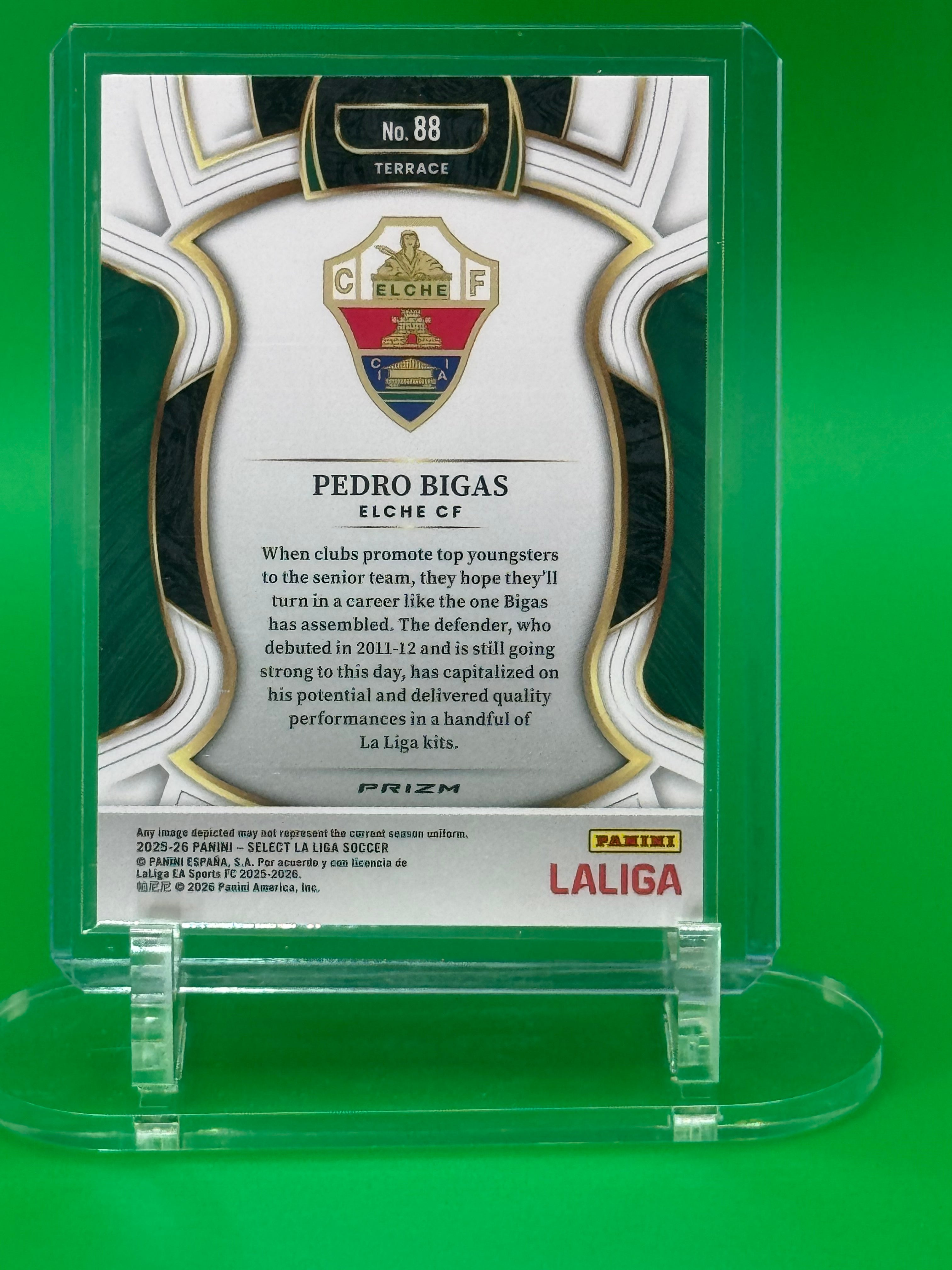 2025-26 Panini Select La Liga White Sparkle Limited Release PEDRO BIGAS RC Terrace Elche CF EA Sports FC