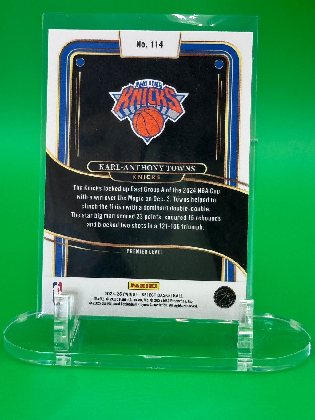 2024-2025 Panini Select Karl-Anthony Towns Premier Level New York Knicks