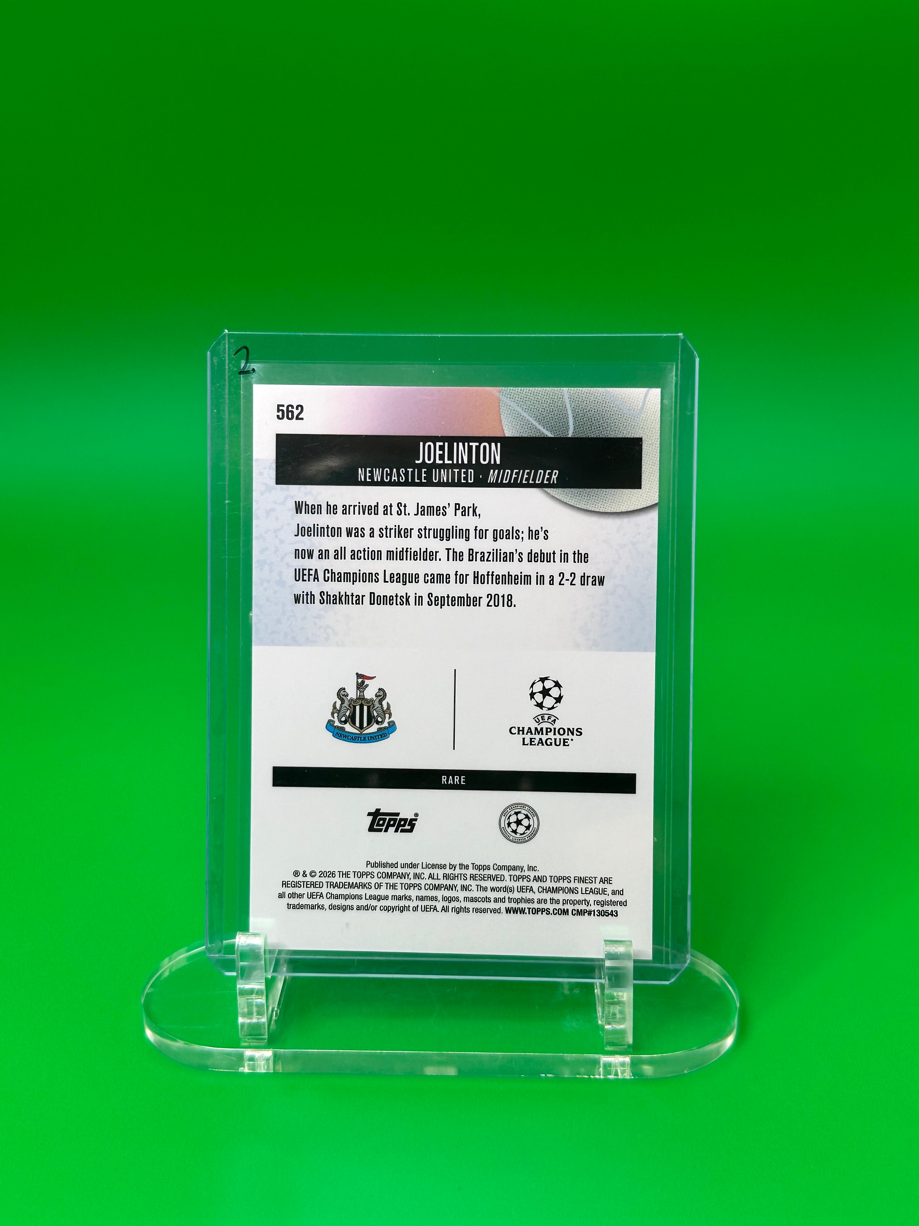 2025-26 Topps Finest UEFA Joelinton Rare X-Fractor
