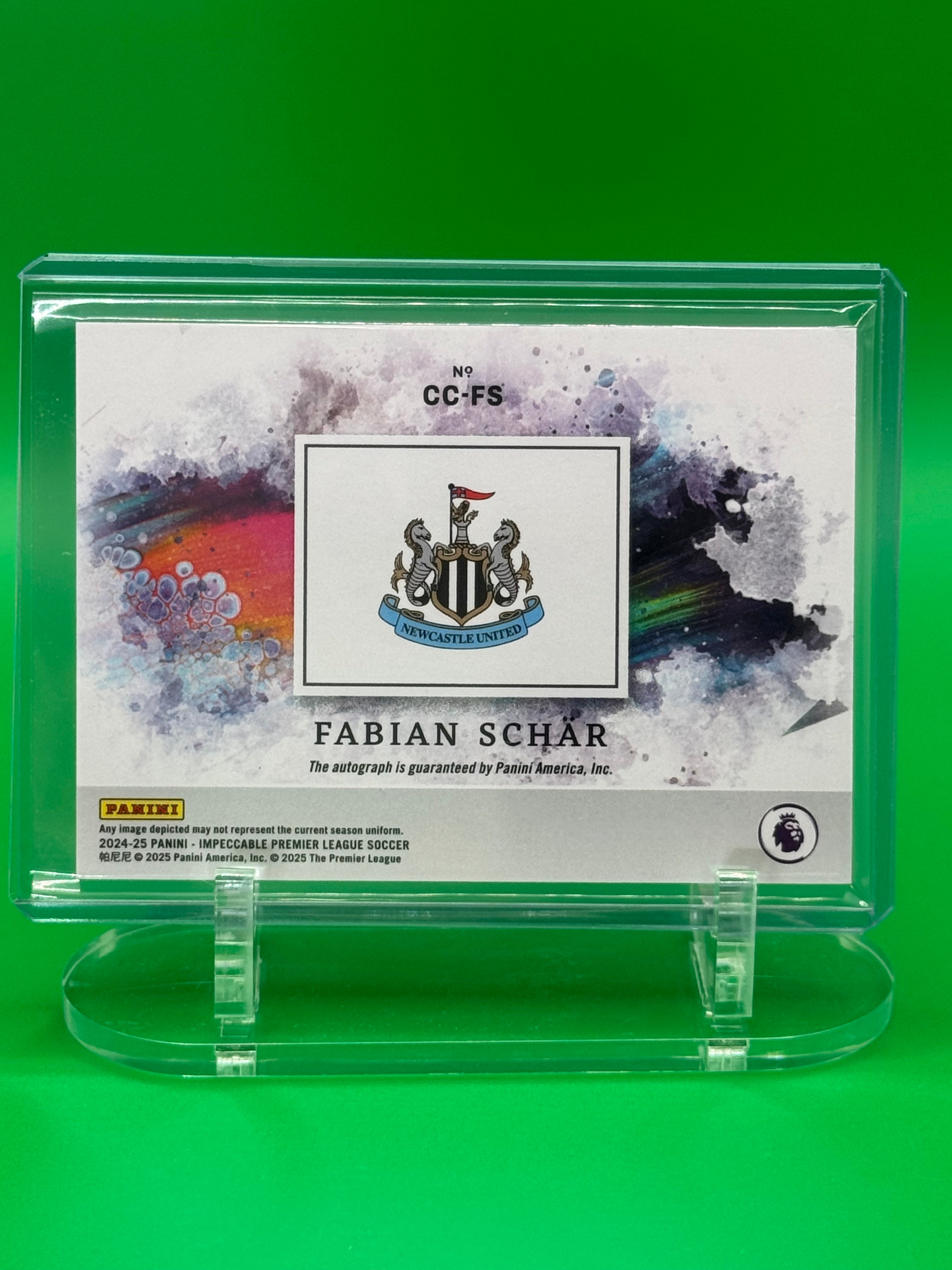 2024-25 Panini Impeccable Soccer Fabian Schär Canvas Creations Auto /99 Newcastle United