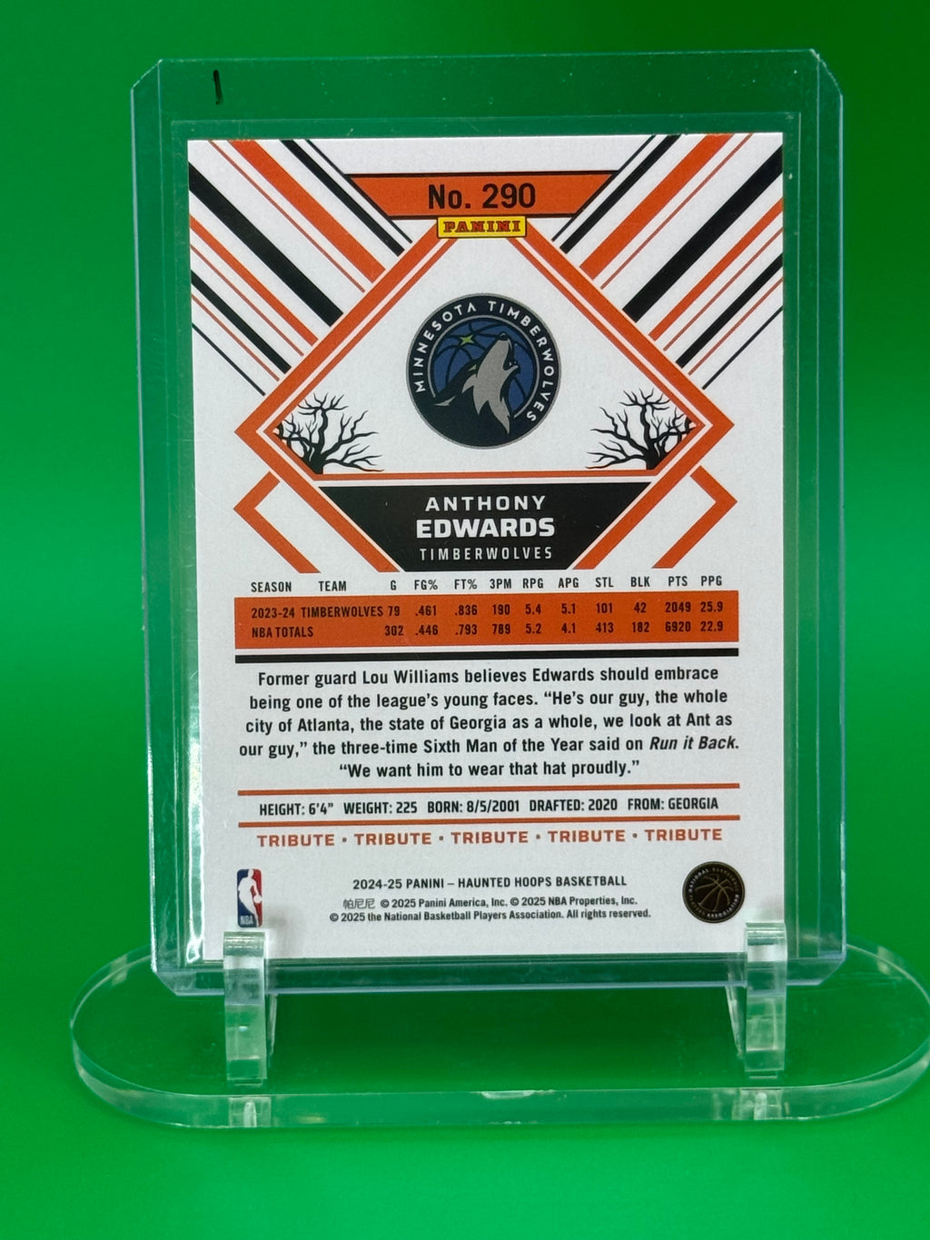 2024-25 Panini NBA Hoops Haunted Hoops – Anthony Edwards Halloween Parallel