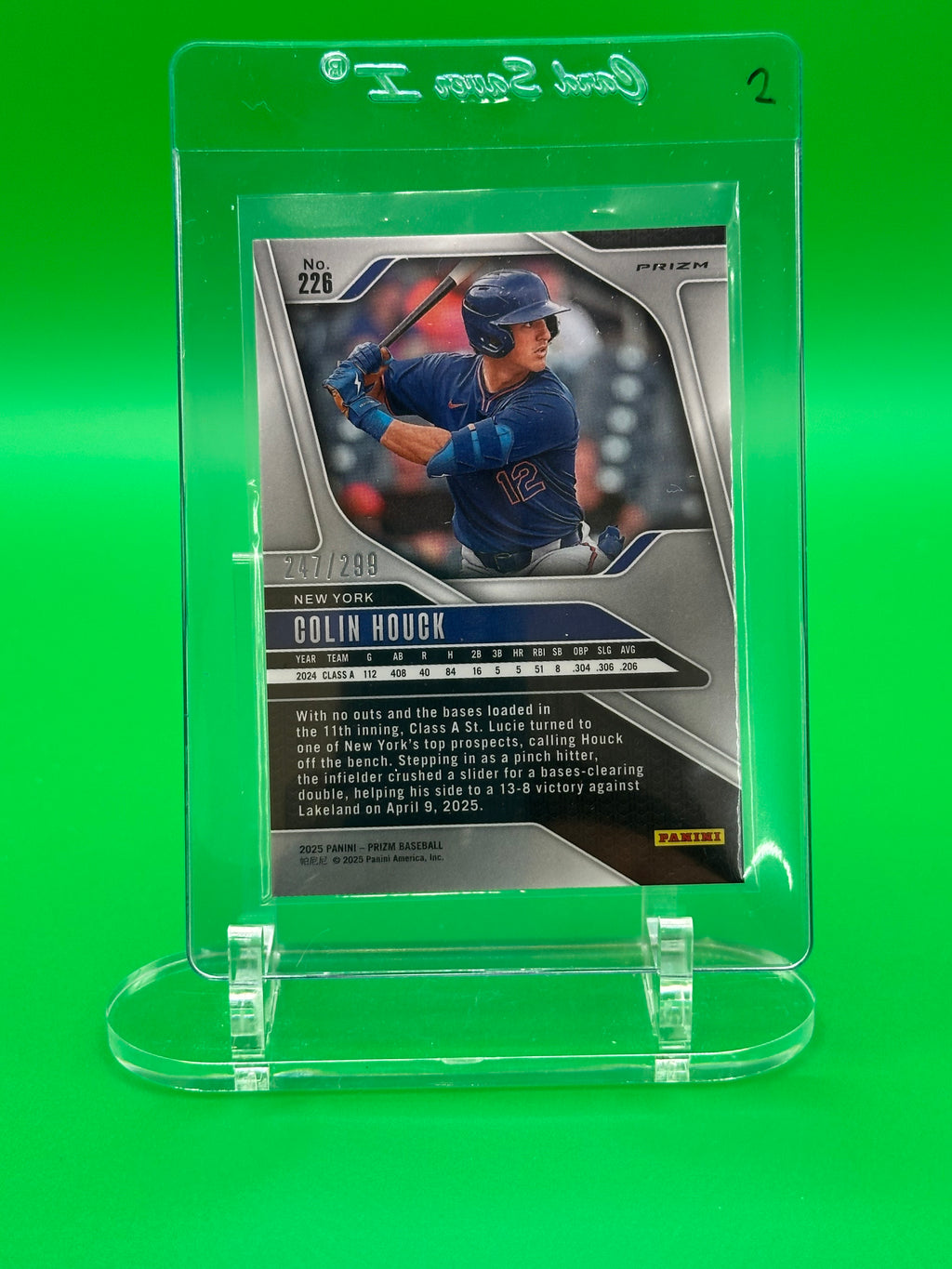 Colin Houck 2025 Panini Prizm Red Refractor #247/299 Baseball Card