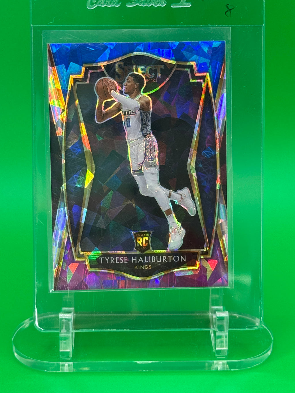 2021 Panini Select Cracked Ice-Premier Level Tyrese Haliburton RC Prizm Sacramento Kings