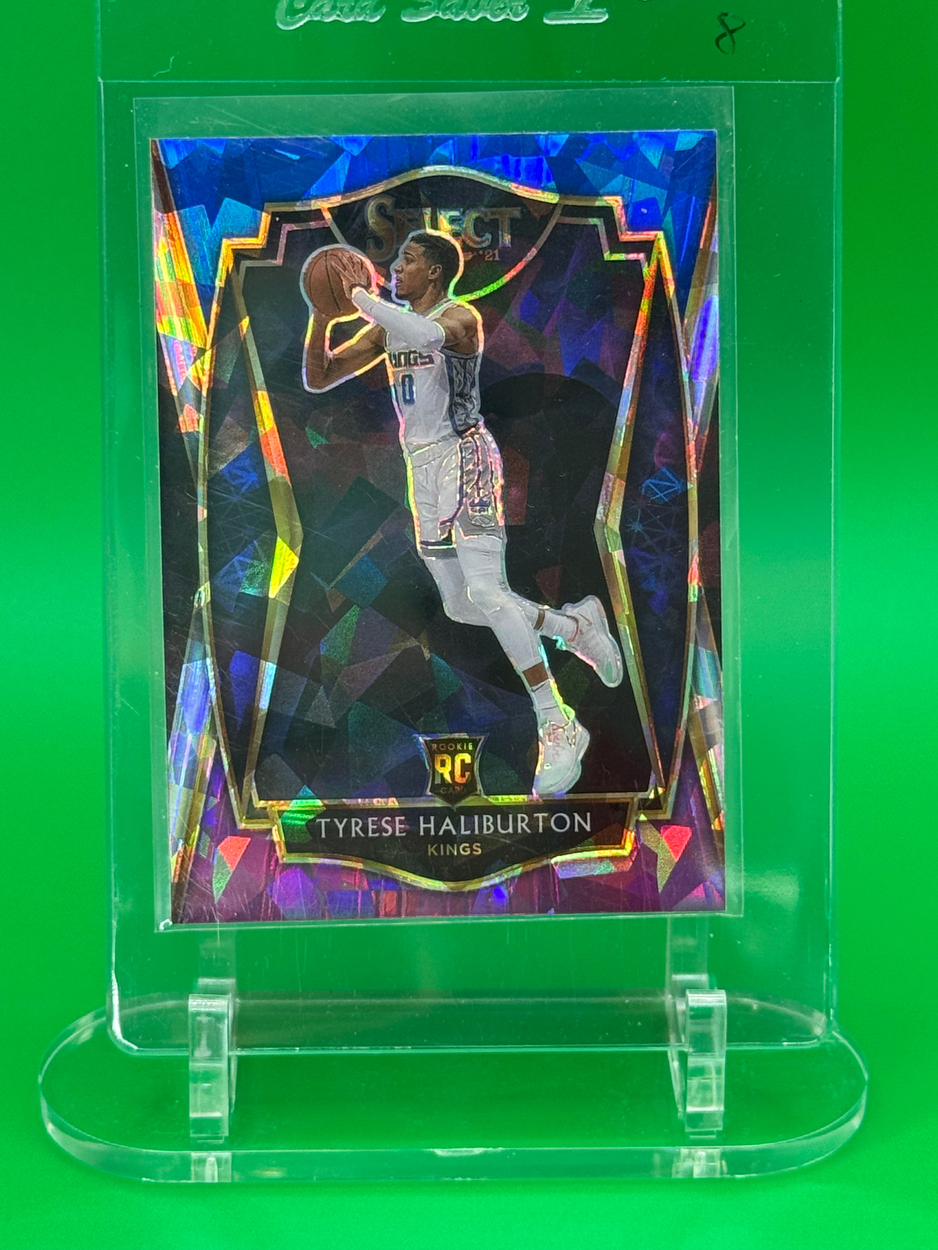 2021 Panini Select Cracked Ice-Premier Level Tyrese Haliburton RC Prizm Sacramento Kings