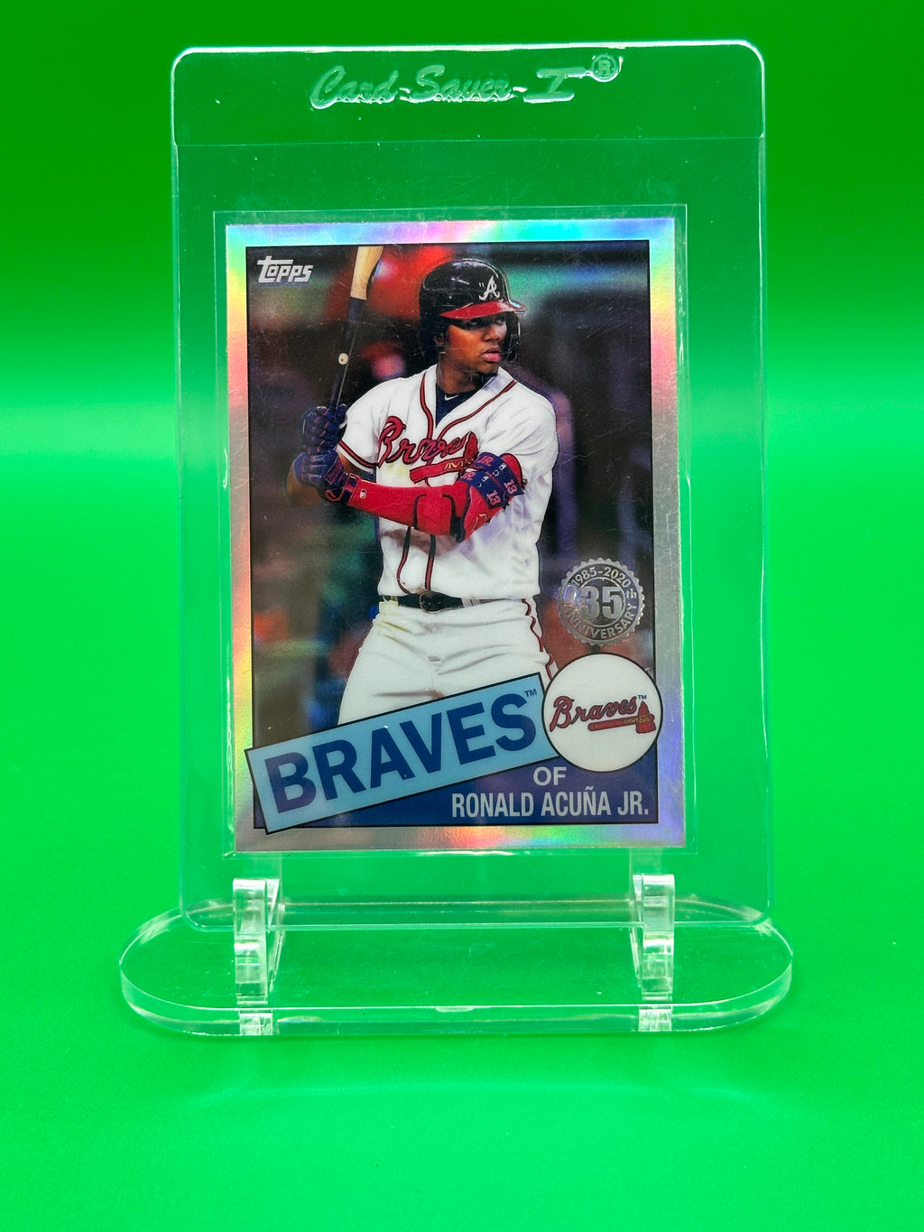 Ronald Acuna Jr 2025 Topps 35th Anniversary Refractor Baseball Card