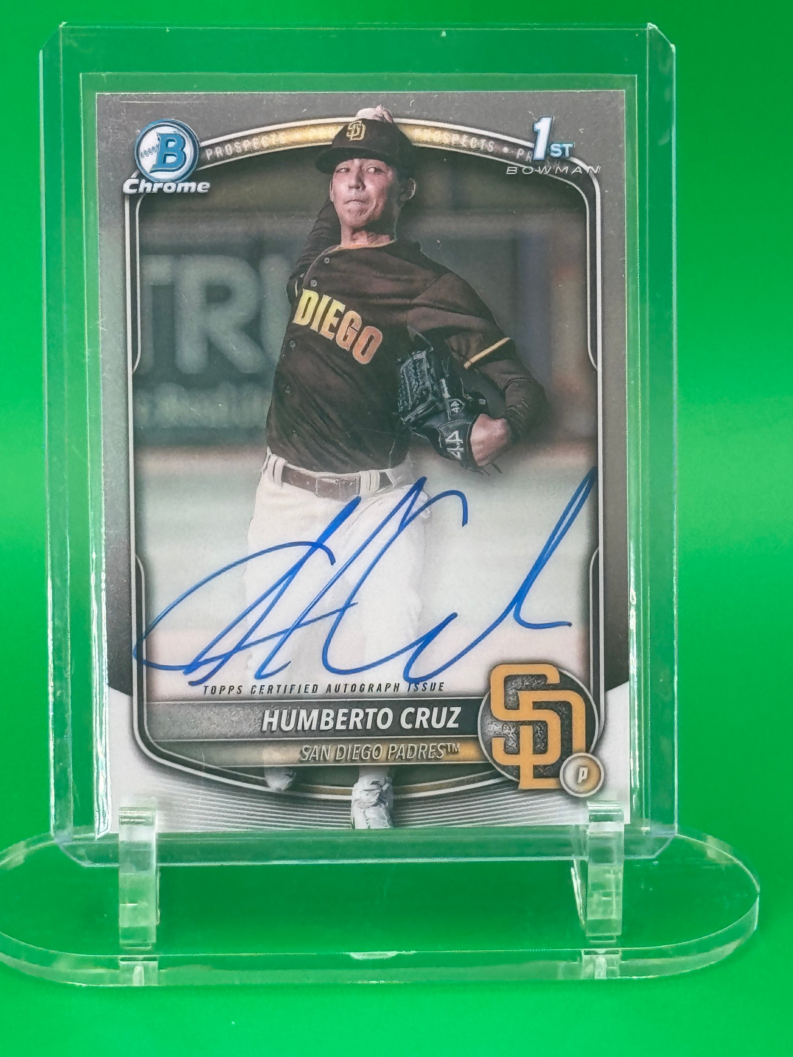 2025 Bowman Chrome Humberto Cruz 1st Bowman Auto Padres Prospect