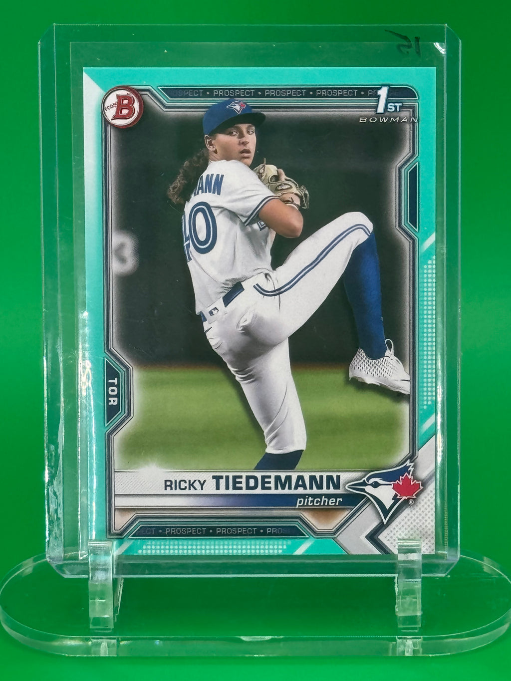 20211st Bowman Ricky Tiedemann Green Parallel #31 Toronto Blue Jays 141/199