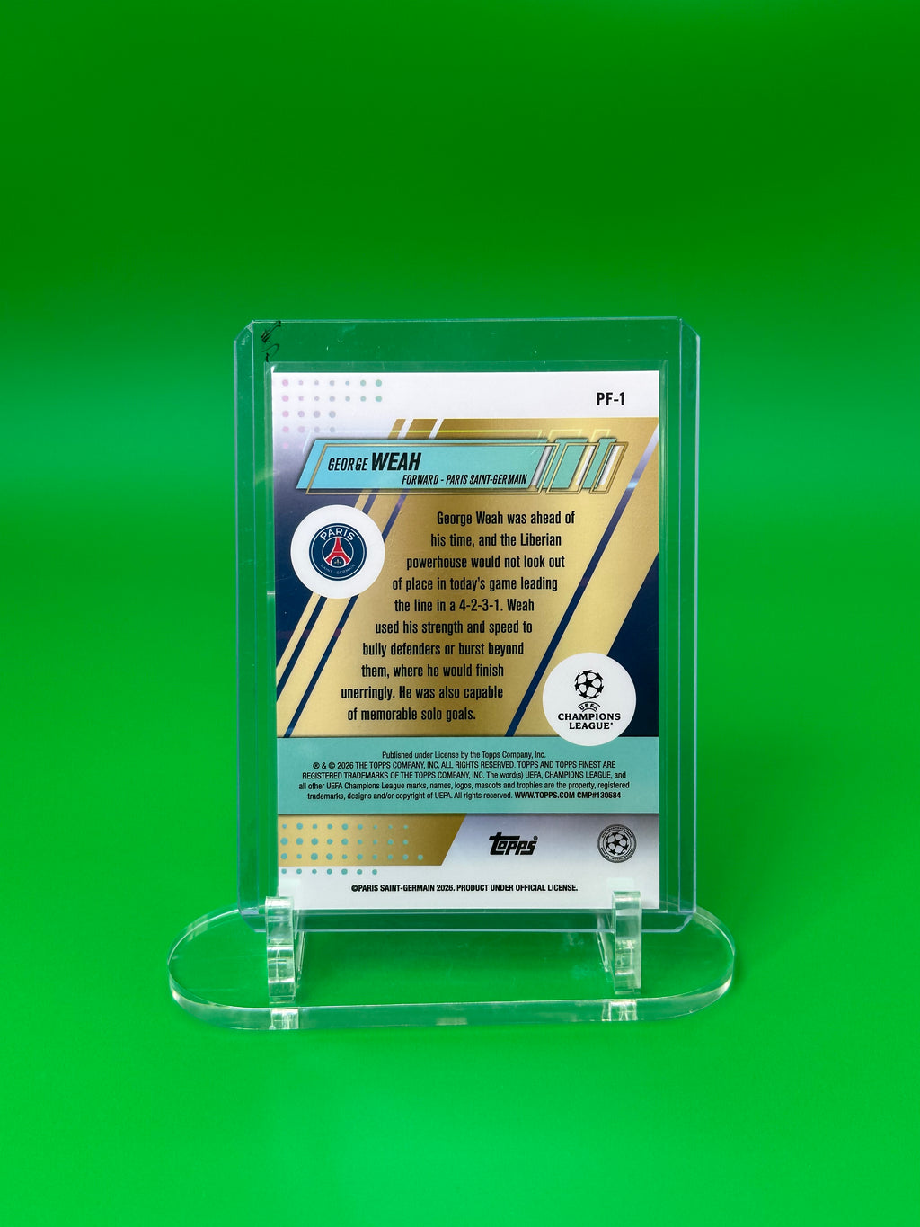 2025-26 Topps Finest UEFA George Weah Finest Footballers Refractor