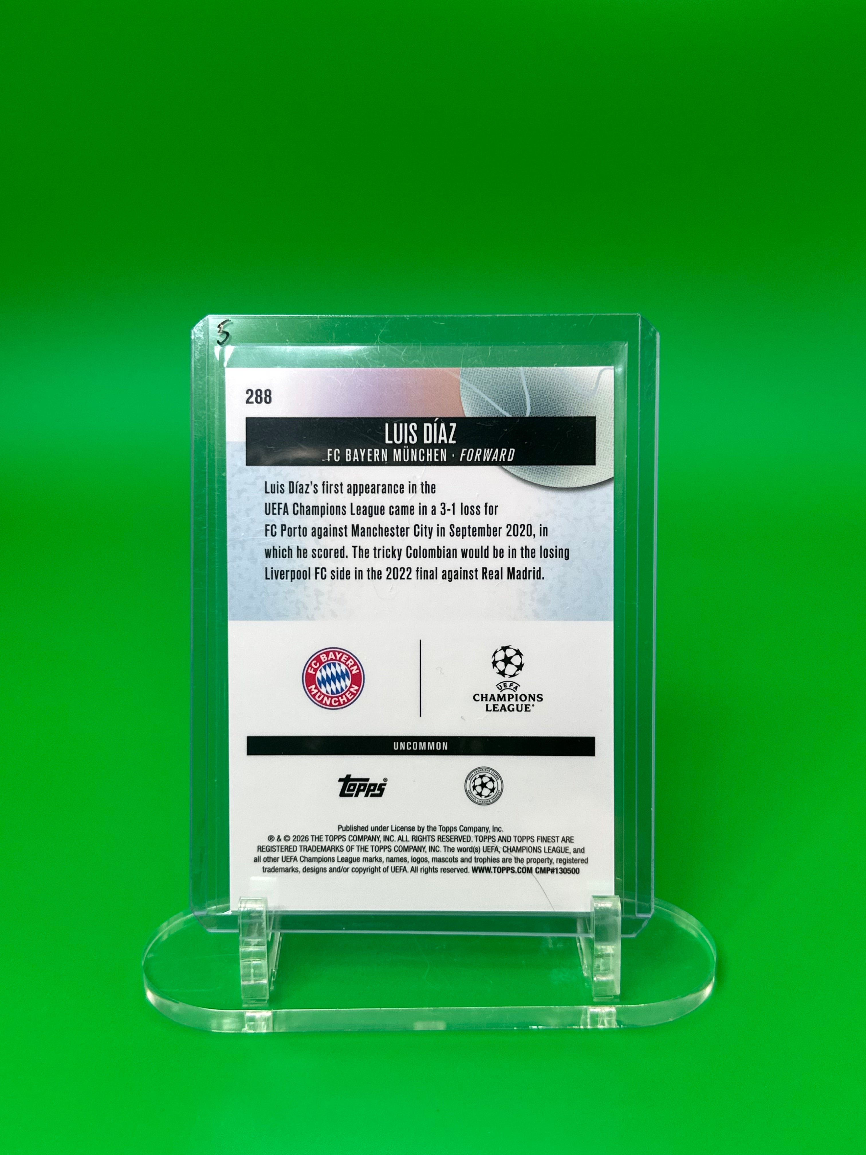 2025-26 Topps Finest UEFA Luis Díaz Uncommon