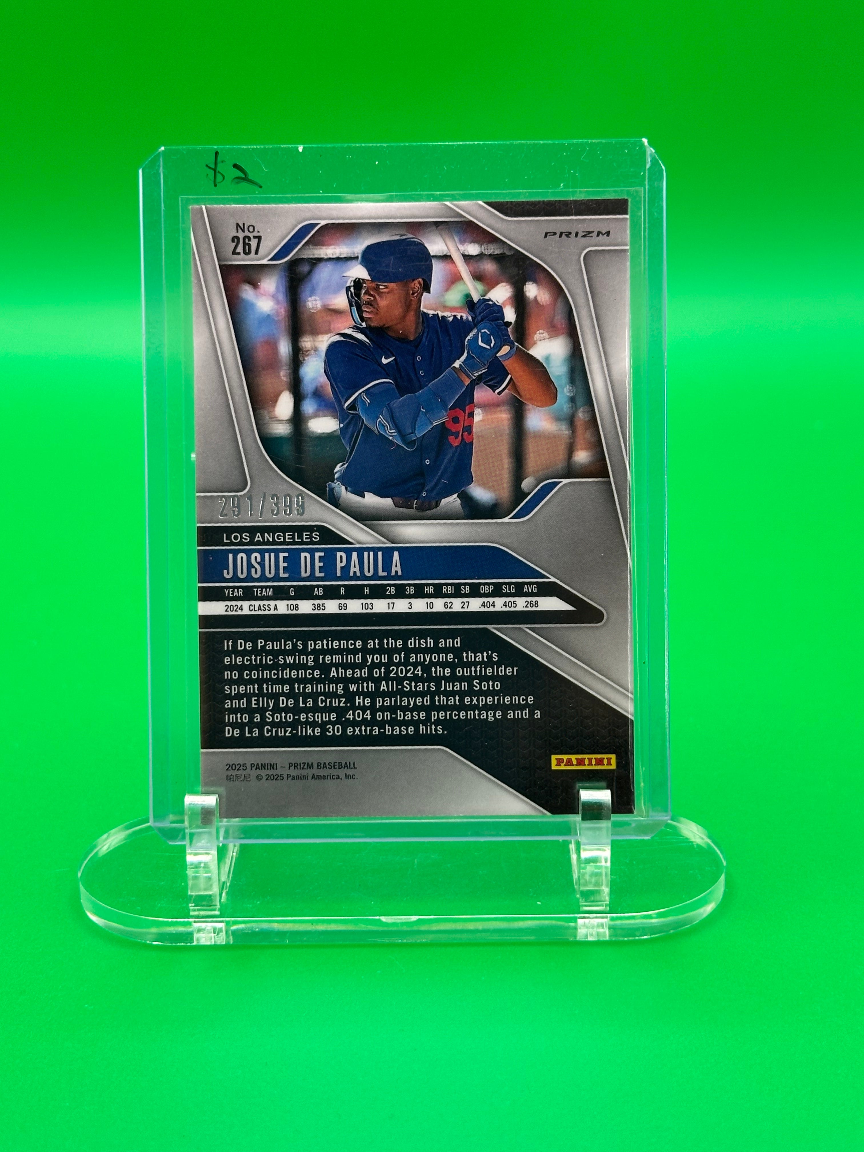 Josue De Paula 2025 Panini Prizm Orange Pulsar #291/399 Baseball Card