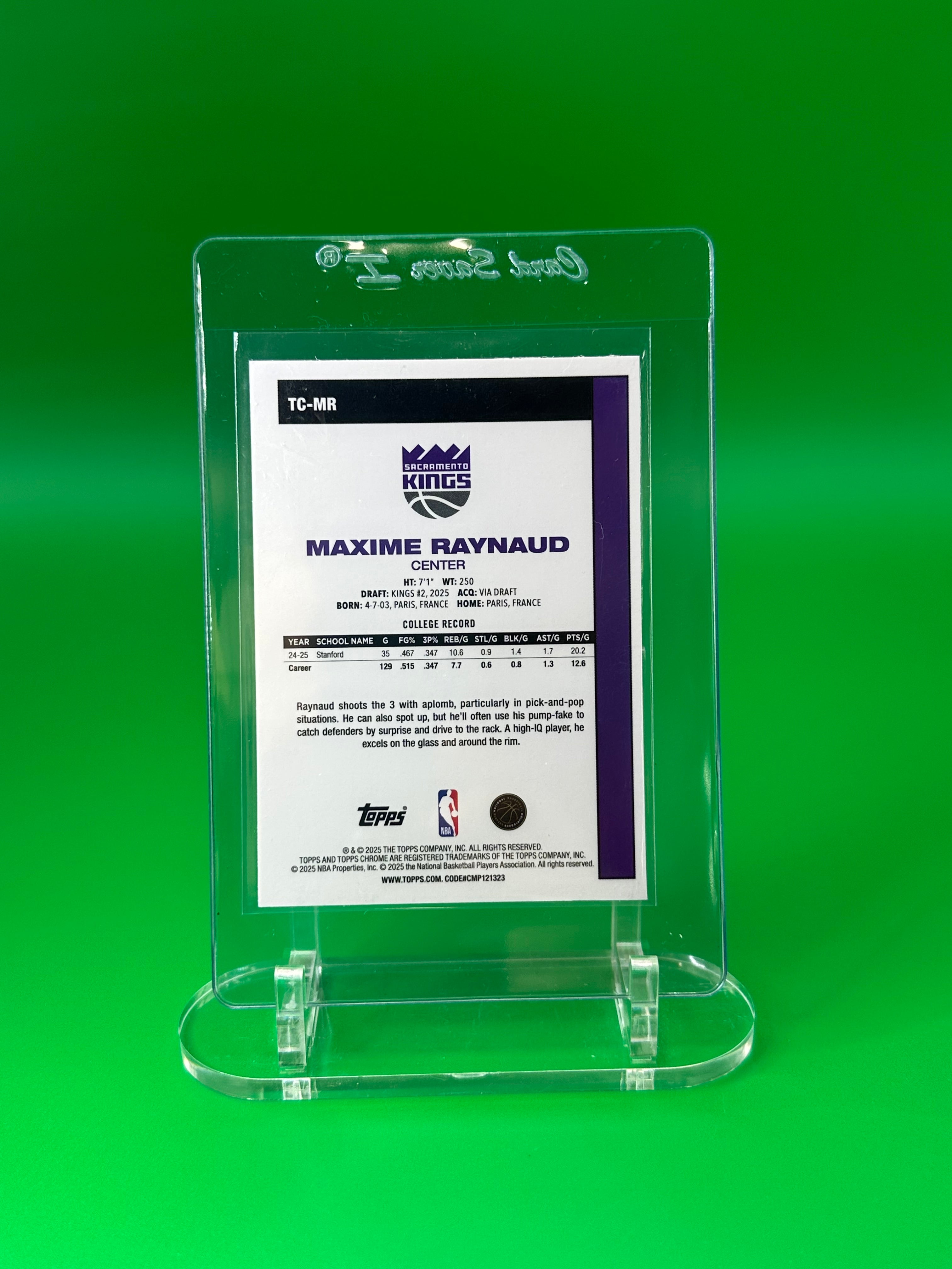 2025 Topps Chrome Maxime Raynaud 45th Anniversary Mojo Refractor Rookie RC Sacramento Kings