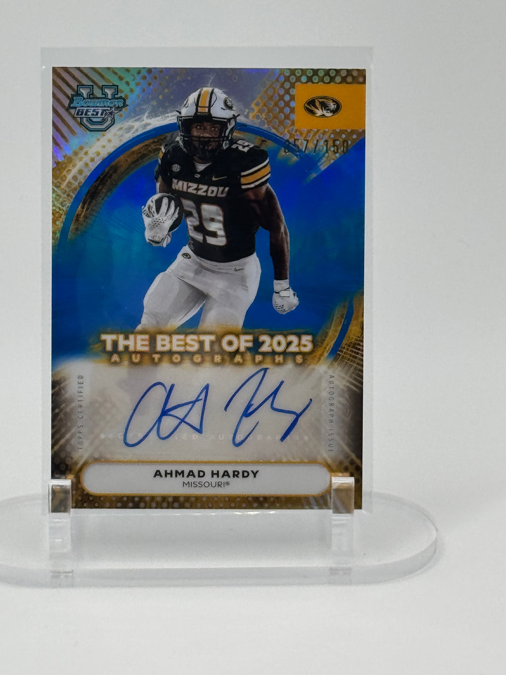 2025 Bowman Best U🏈 Ahmad Hardy  “The Best of 2025” Auto 57/150 Missouri