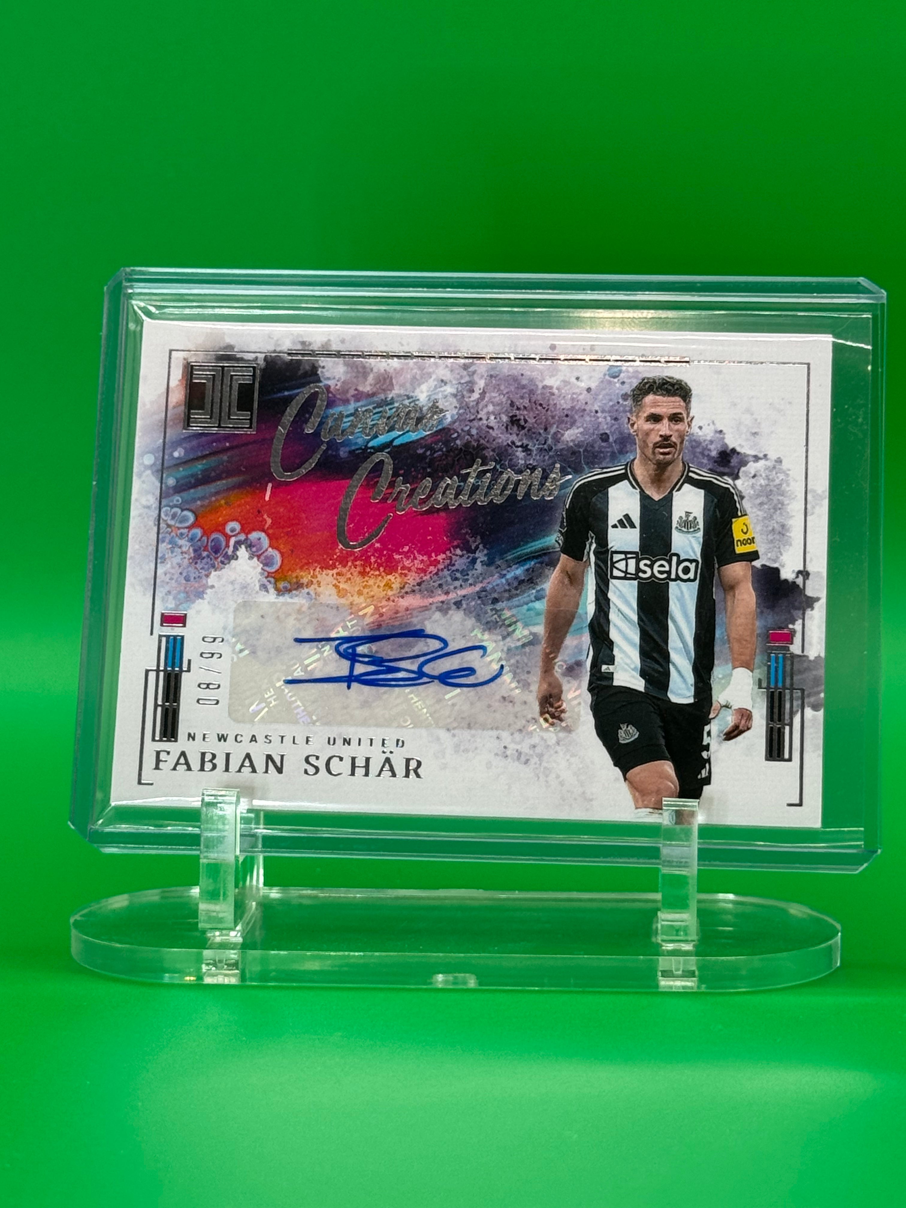 2024-25 Panini Impeccable Soccer Fabian Schär Canvas Creations Auto /99 Newcastle United
