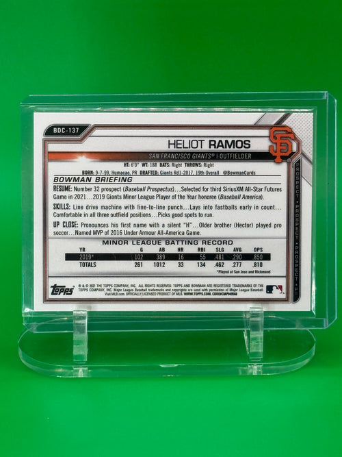 2024 Bowman Chrome Heliot Ramos Yellow Refractor /75 San Francisco Giants