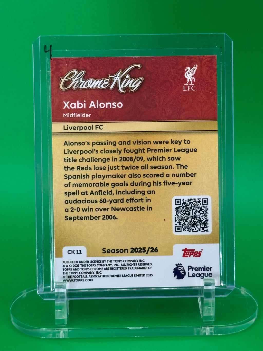 2025 Topps Chrome Xabi Alonso Refractor Soccer Card