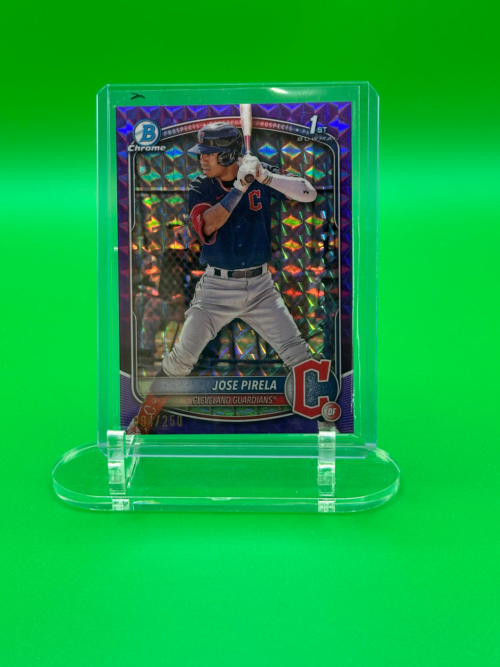 Jose Pirela 2025 Bowman Chrome 1st Purple Refractor #94/250 Baseball Card