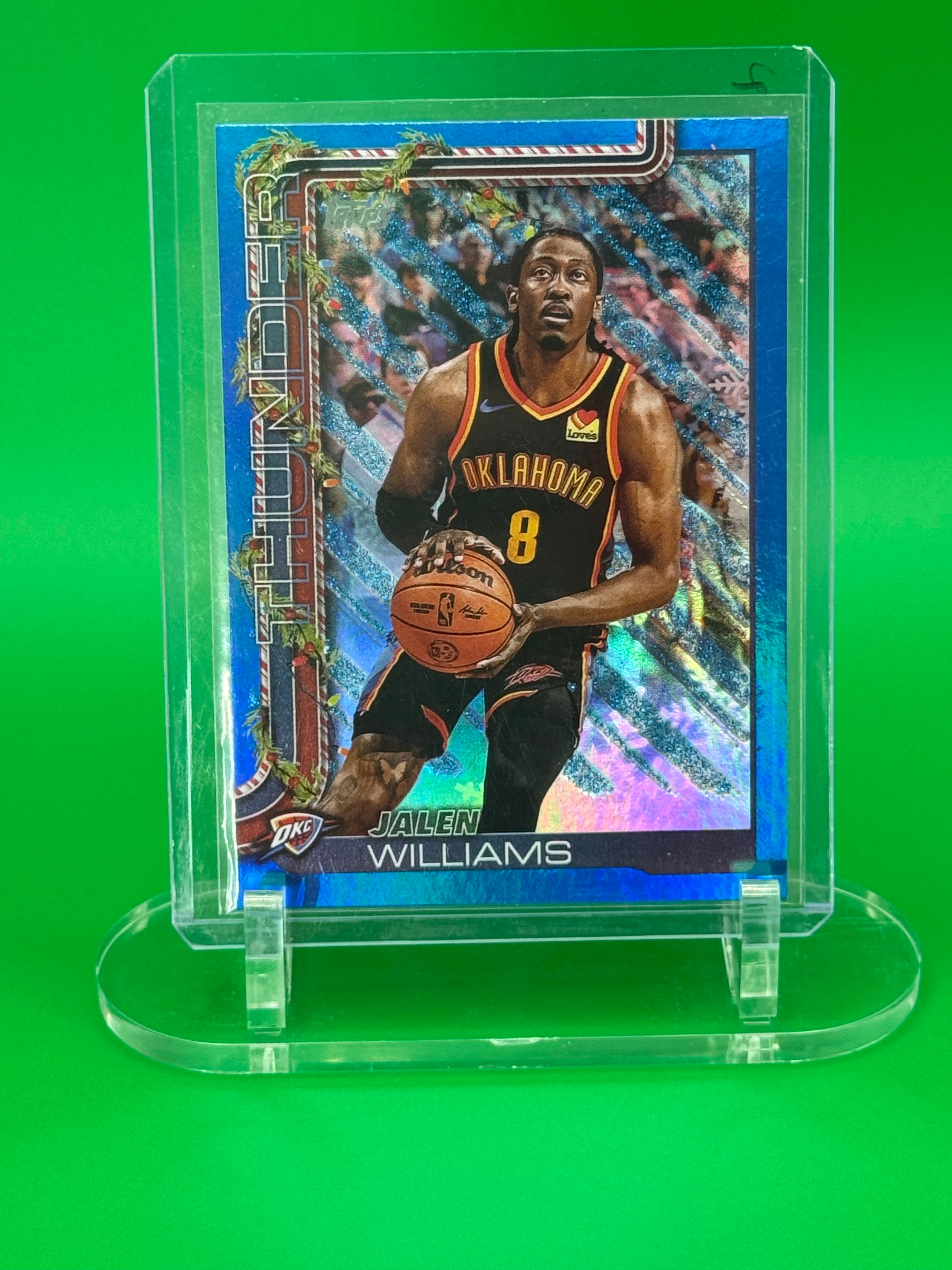 2025 Jalen Williams Topps Thunder Blue Holiday Parallel OKC Thunder NBA Card