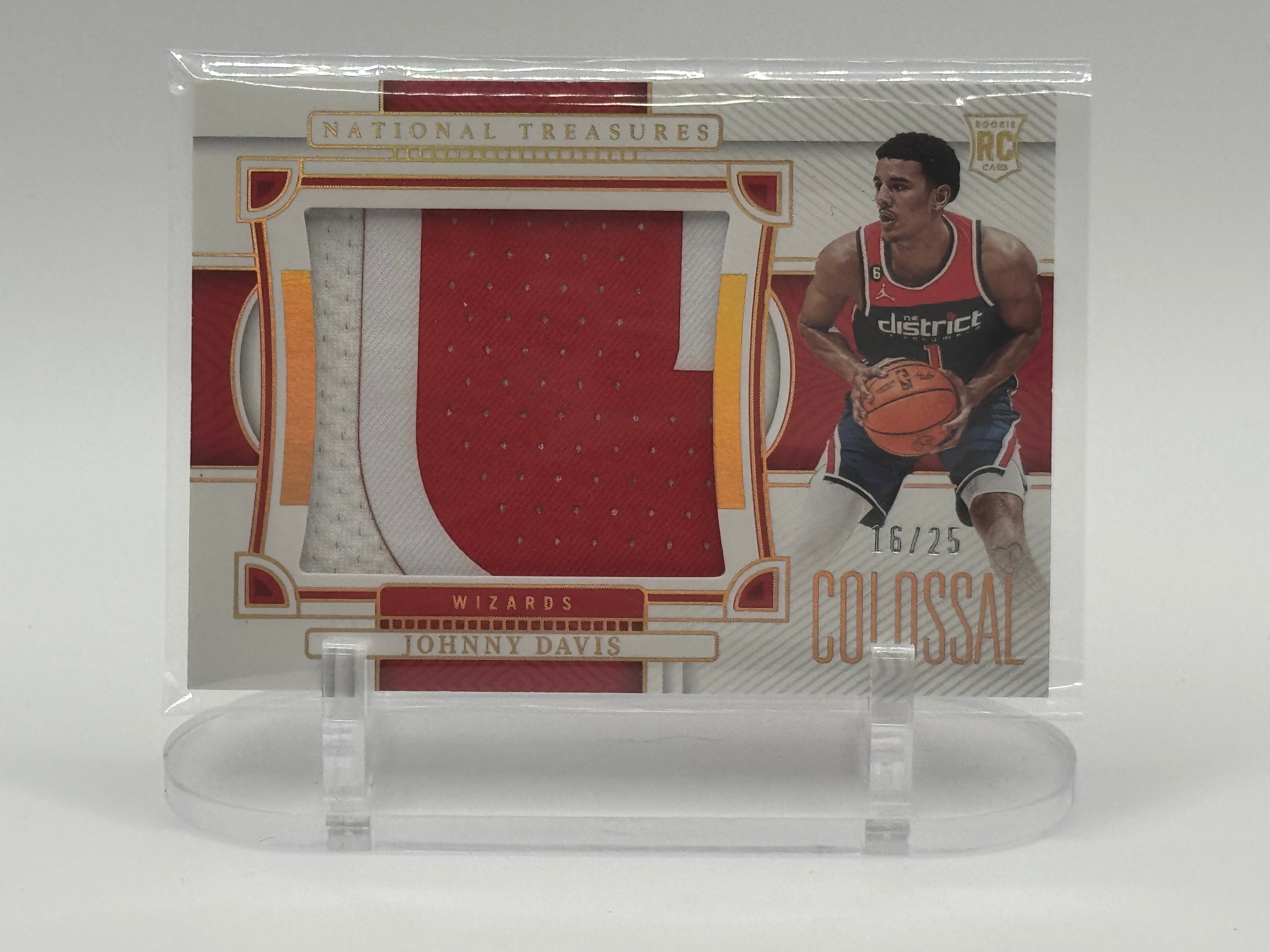 2022-23 Panini National Treasures Johnny Davis Colossal Patch Rookie /25 Wizards
