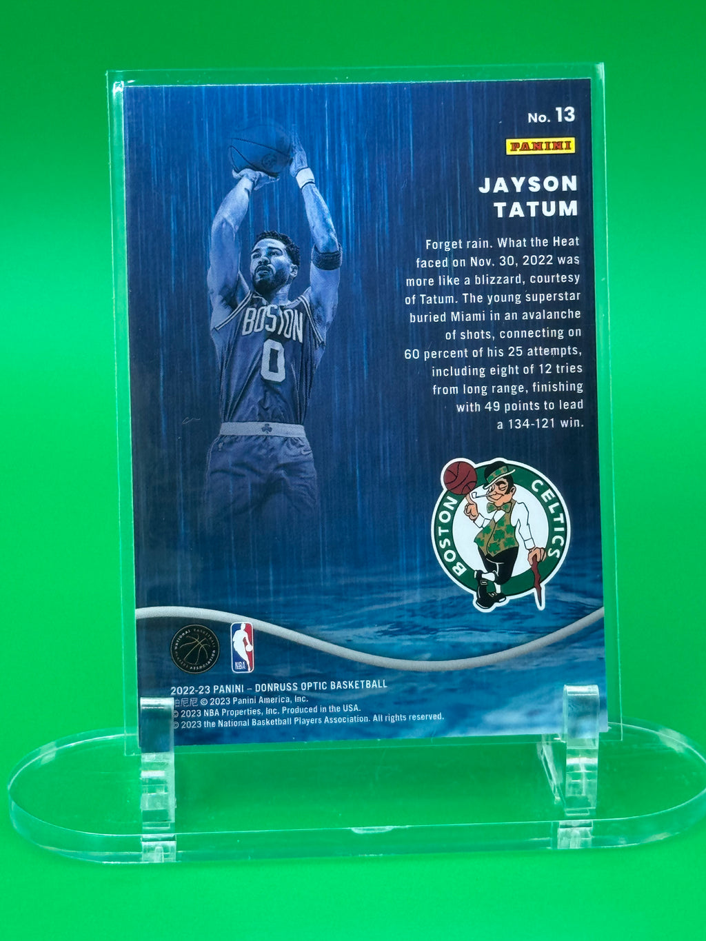 2023 Donruss Optic Jayson Tatum Raining Threes Boston Celtics Insert
