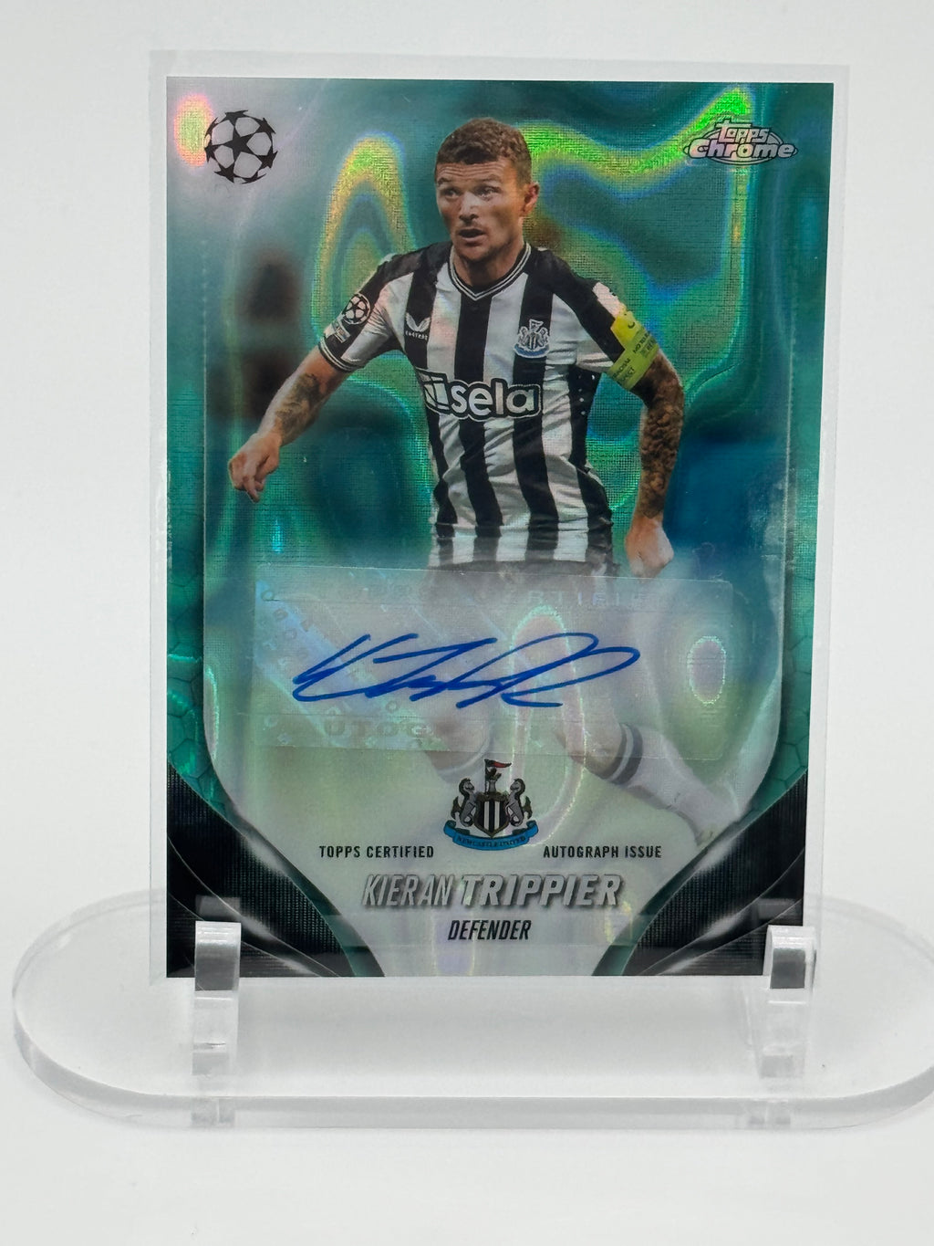 2024 Topps Chrome⚽ Kieran Trippier UEFA Auto Newcastle United Green Refractor