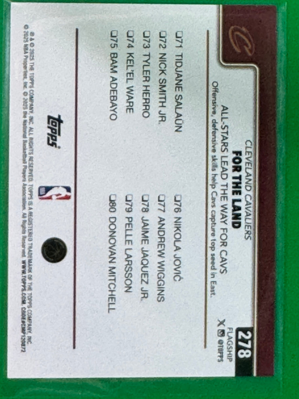 2025 Topps Cleveland Cavaliers “FOR THE LAND” GOLD 1/1 Mitchell/Allen NBA