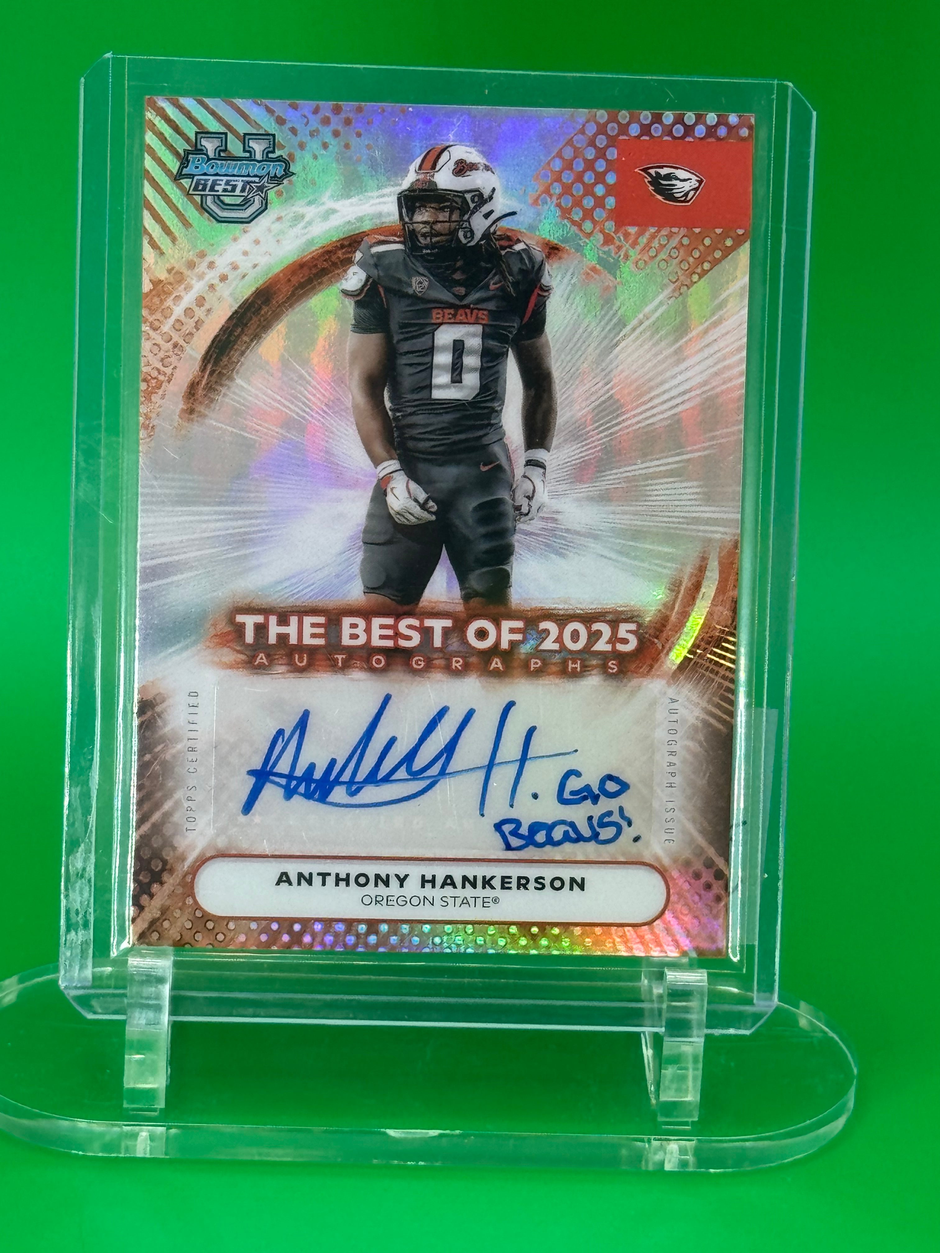 2025 Bowman Best U Anthony Hankerson Auto Refractor Oregon State Beavers
