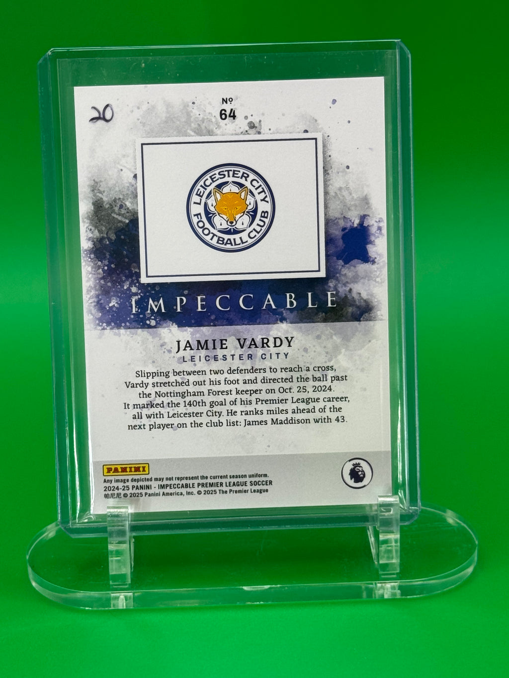 2024-25 Panini Impeccable Jamie Vardy 53/65 Leicester City Premier League