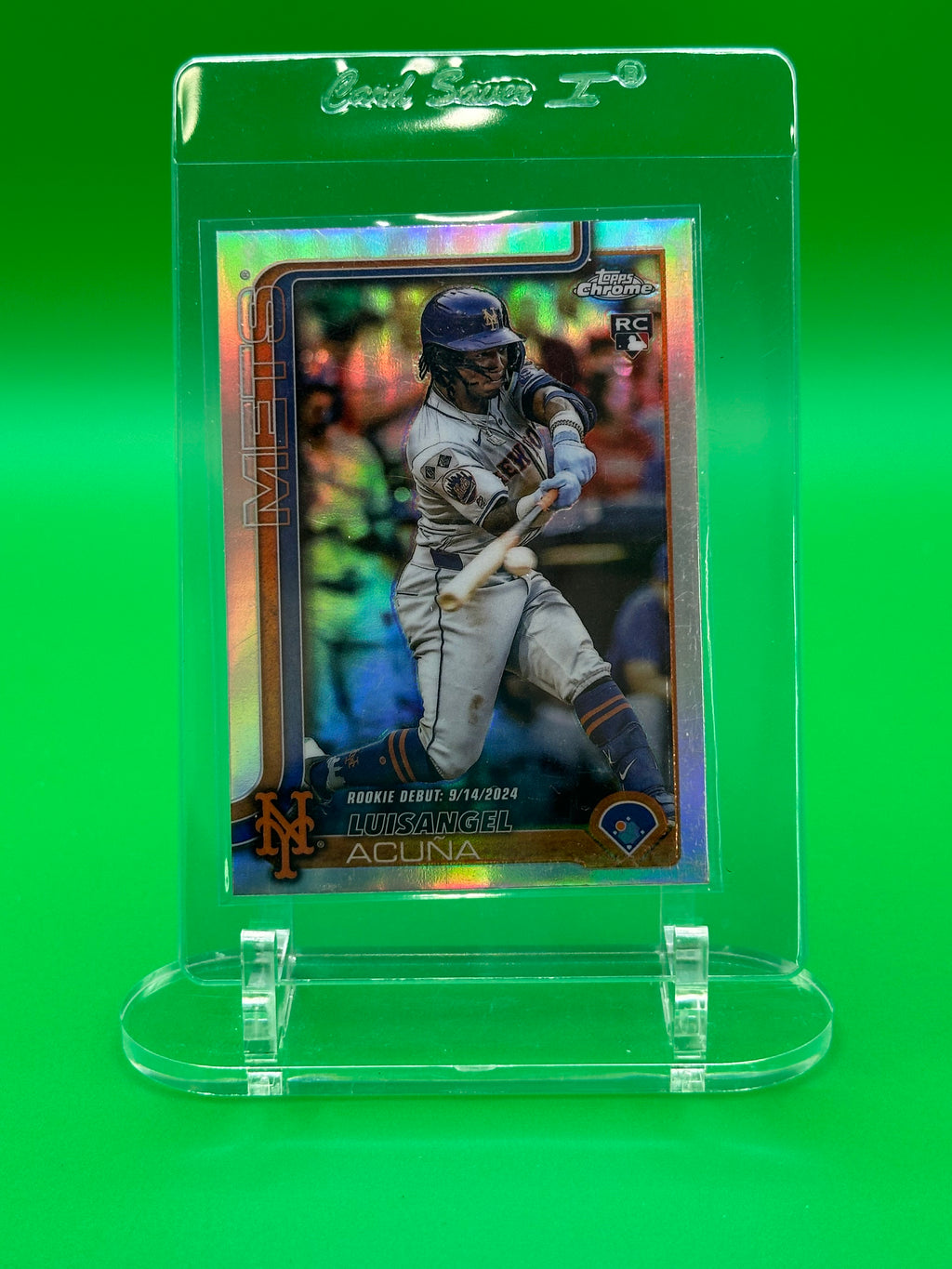 Luisangel Acuna 2025 Topps Chrome Rookie Refractor Baseball Card
