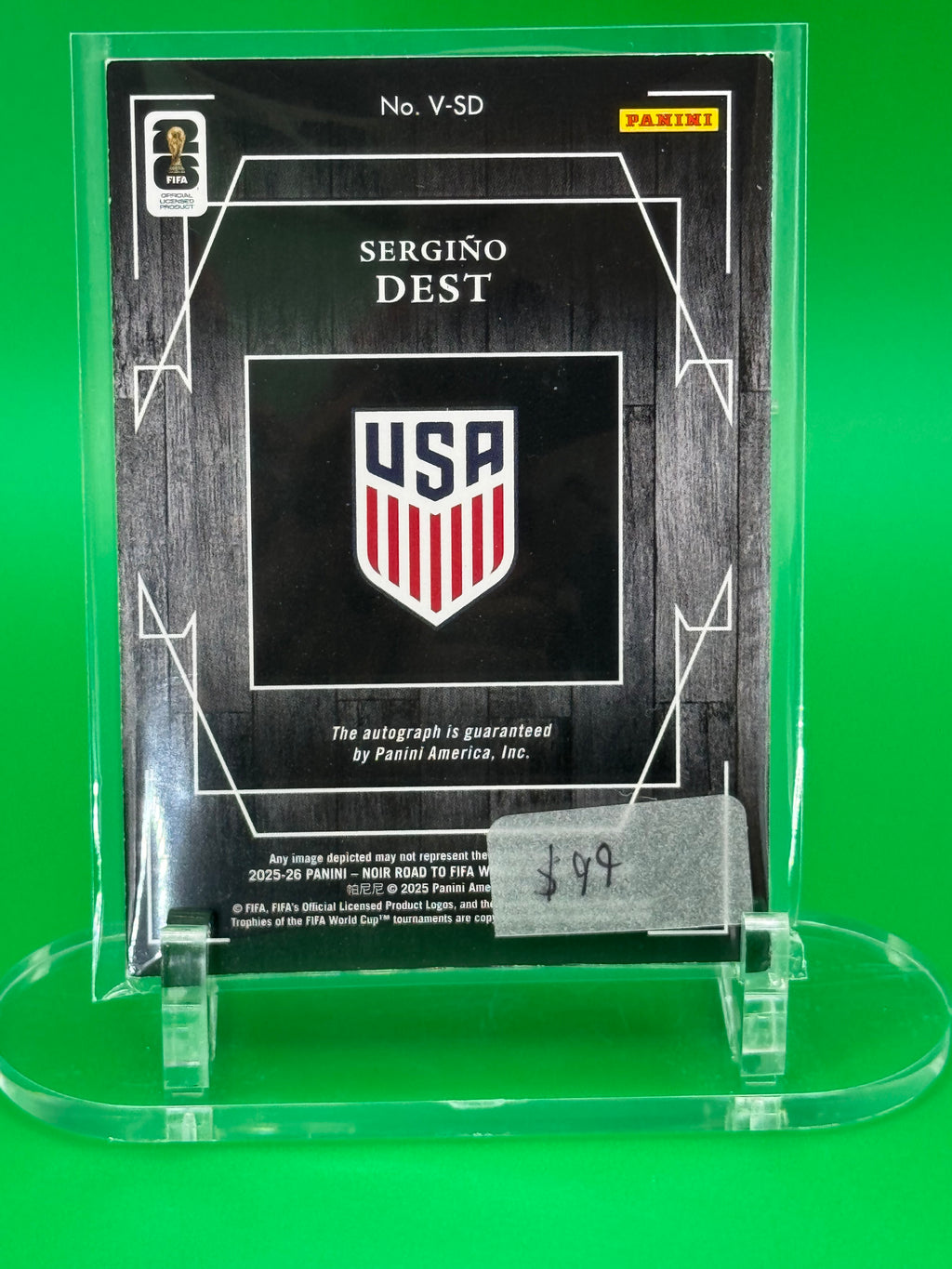 2025 Road to FIFA World Cup 26 Noir Spotlight Signatures Sergino Dest Auto #94/99 United States USMNT