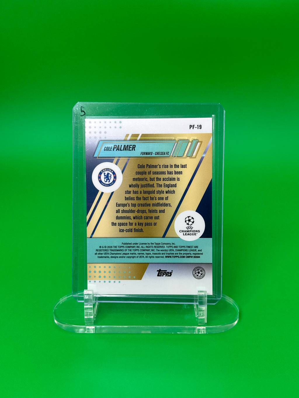 2025-26 Topps Finest UEFA Cole Palmer Finest Footballers Refractor