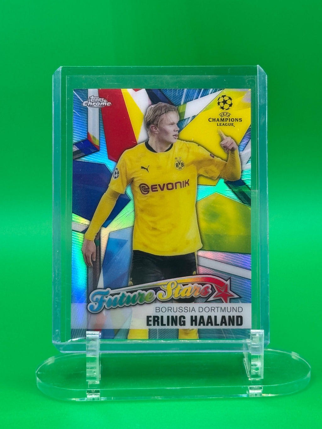 2020-21 Topps Chrome UEFA Champions League Erling Haaland Future Stars Refractor /199 Borussia Dortmund
