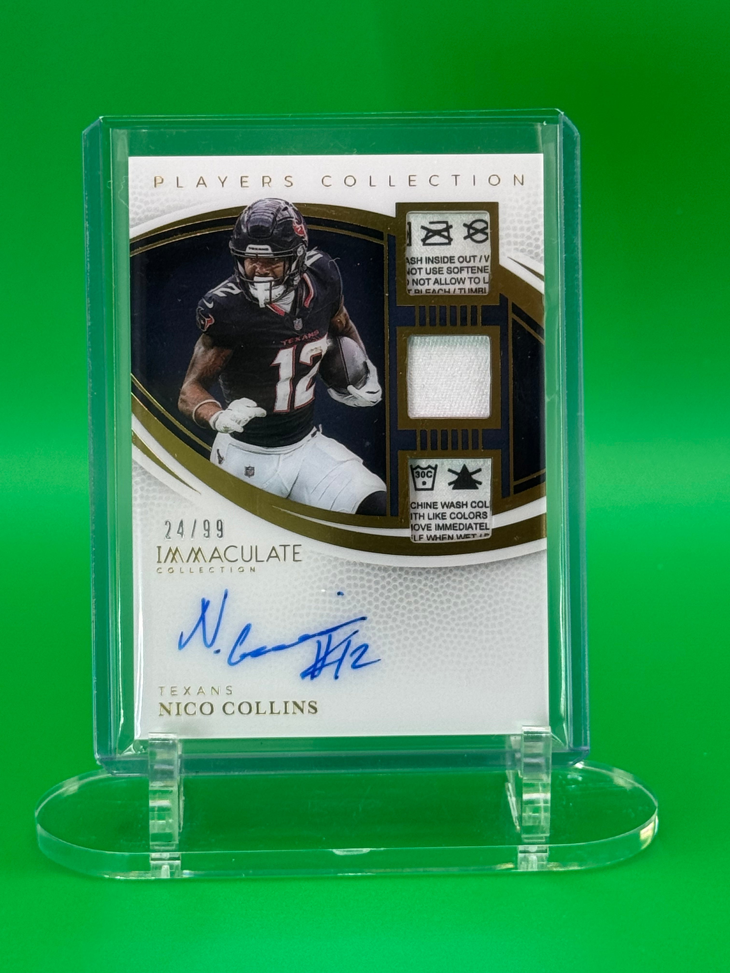 2023 Panini Immaculate Collection Nico Collins Auto Triple Patch #24/99 Houston Texans