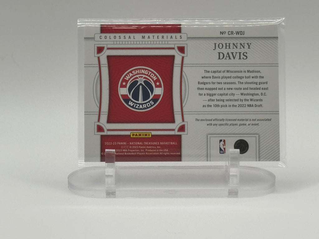 2022-23 Panini National Treasures Johnny Davis Colossal Patch Rookie /25 Wizards