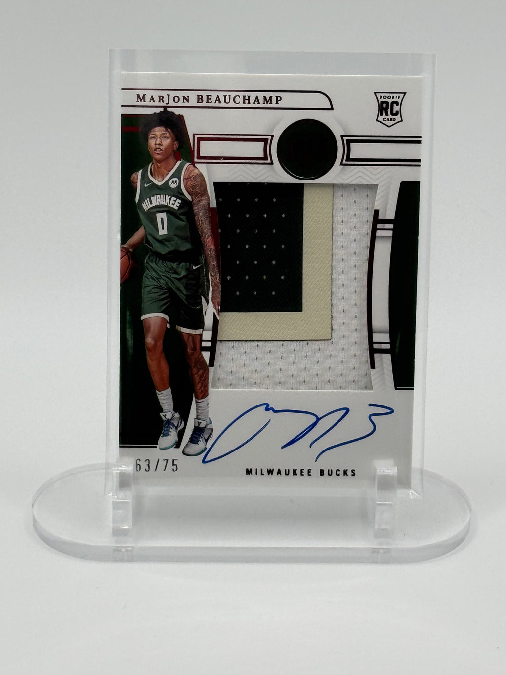 National Treasures 2023🏀 MarJon Beauchamp RC Patch Auto /75 Milwaukee Bucks Rookie Card Autograph
