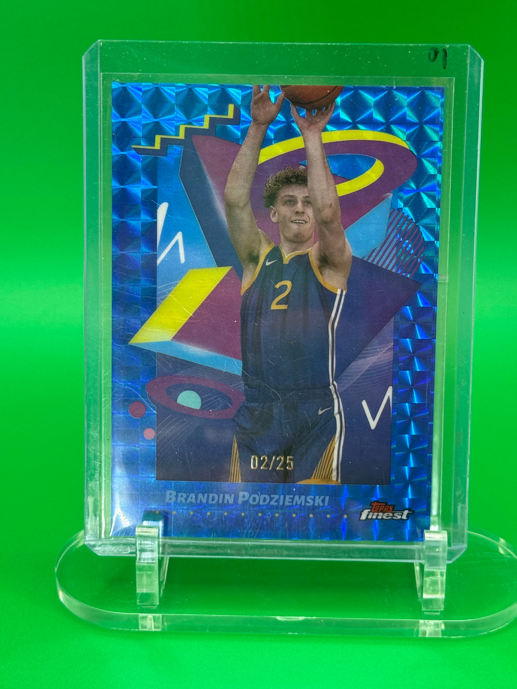 2024-25 Topps Finest Brandin Podziemski Blue Refractor 02/25 Golden State Warriors