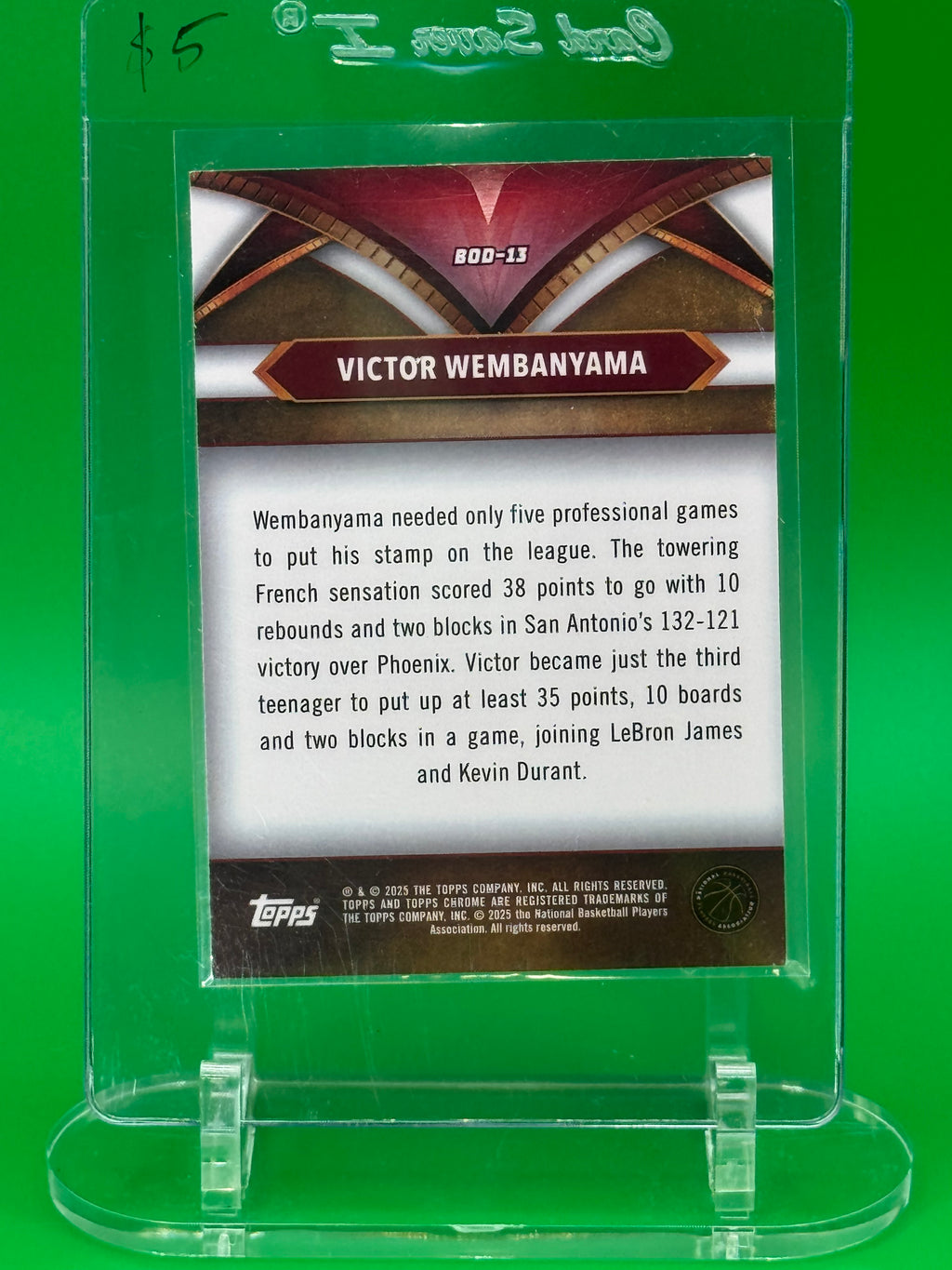 2024-25 Topps Chrome Victor Wembanyama San Antonio Spurs