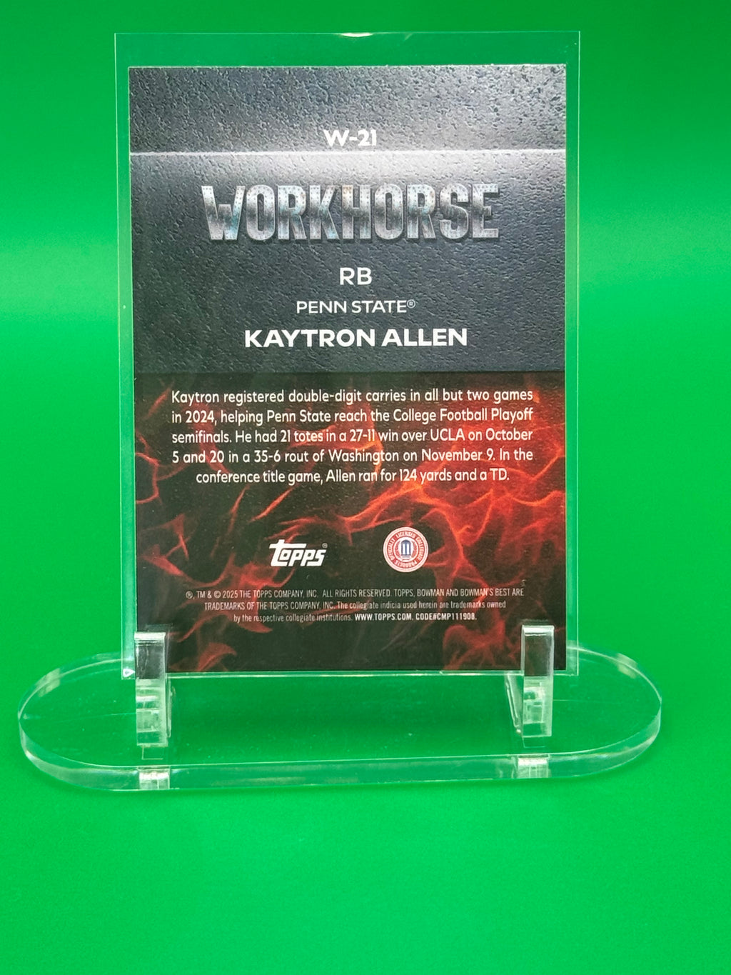 2025 Bowman Best U KAYTRON ALLEN Horse Insert Refractor Penn State RC