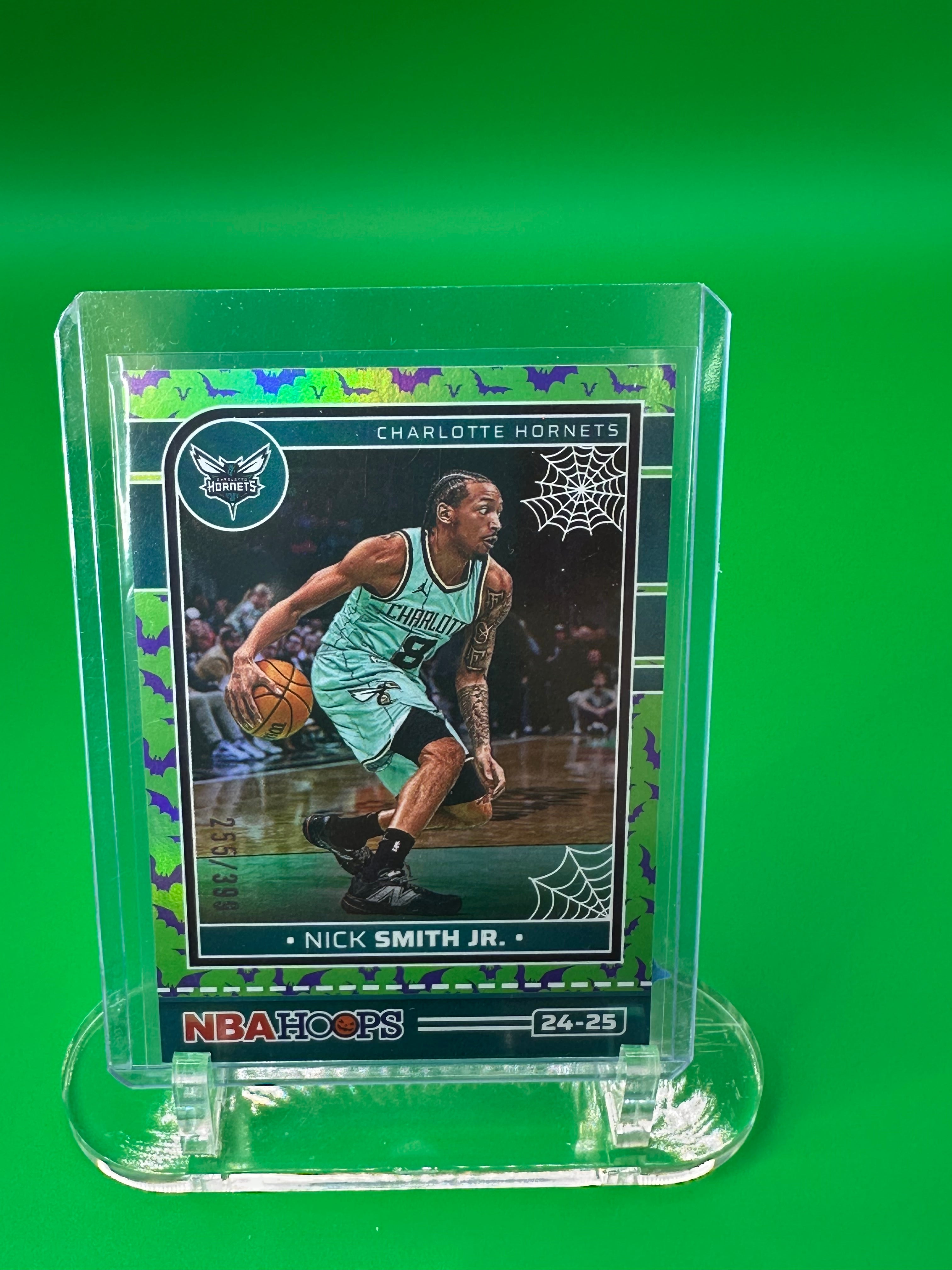 2024-25 Panini Hoops Haunted Hoops Nick Smith Jr Purple Bats #255/399 Charlotte Hornets