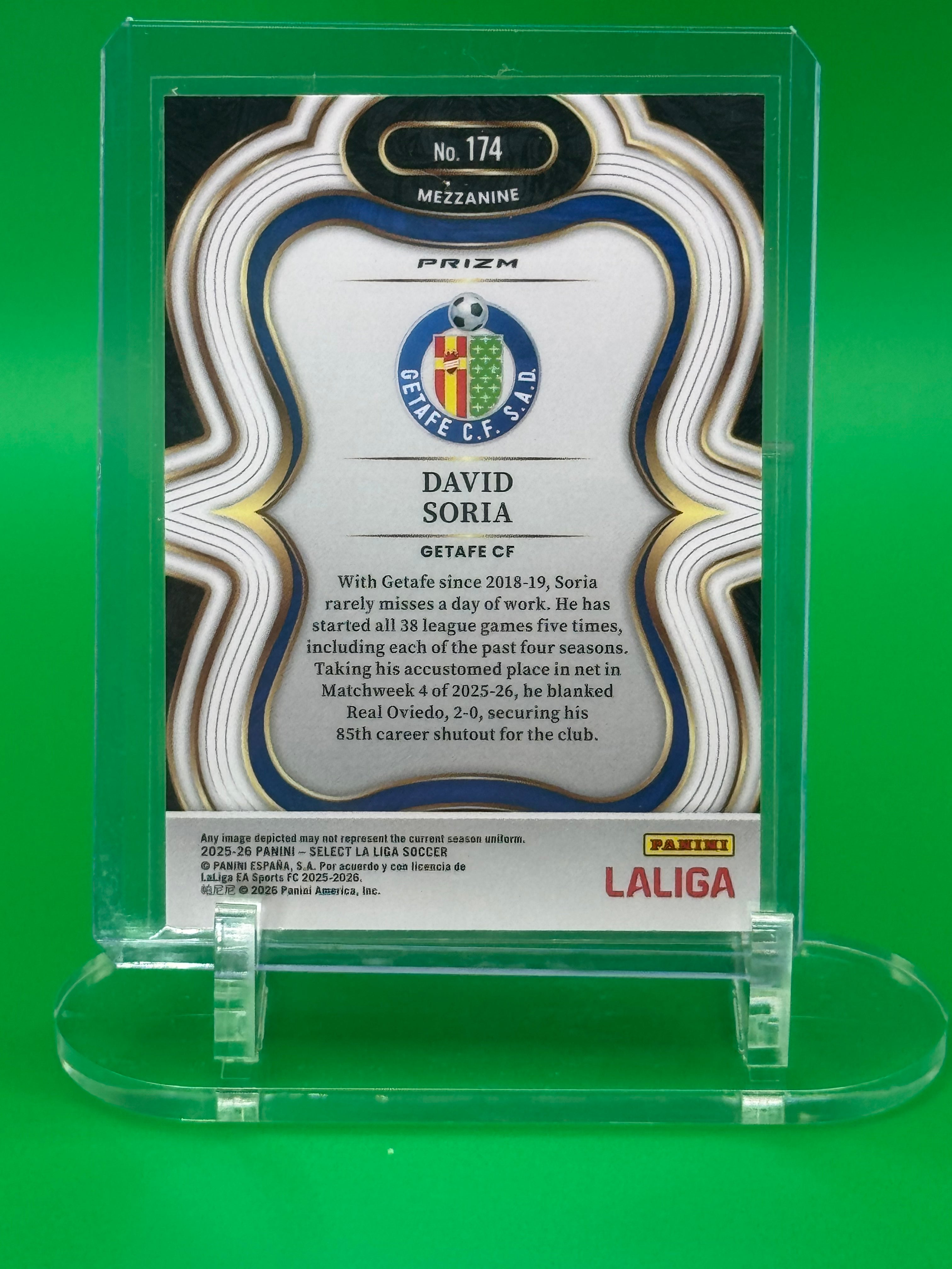 2025-26 Panini Select La Liga White Sparkle Limited Release DAVID SORIA Mezzanine Getafe CF EA Sports FC