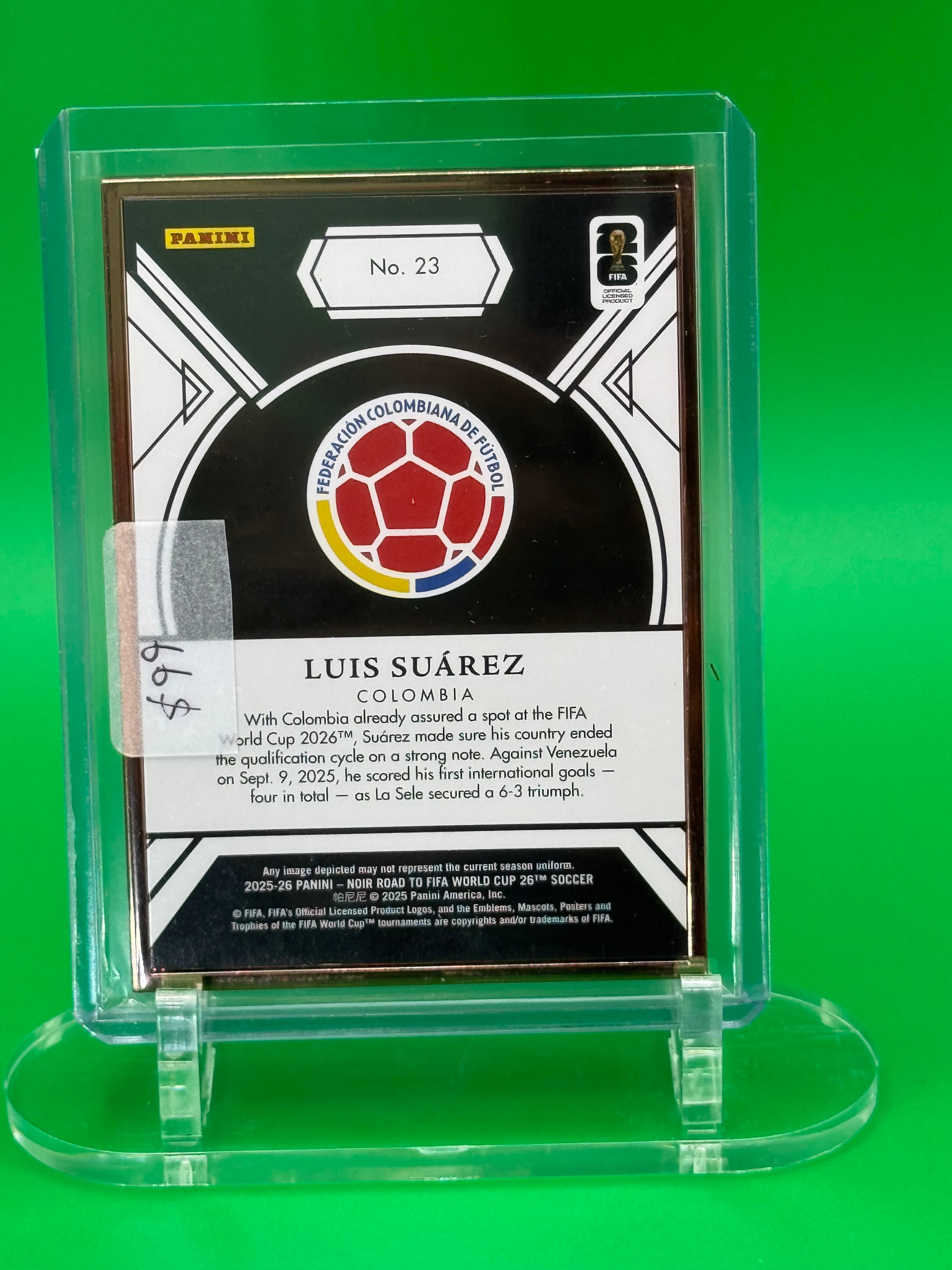 LUIS SUAREZ 2025 PANINI NOIR COPPER PARALLEL 20/25 COLOMBIA