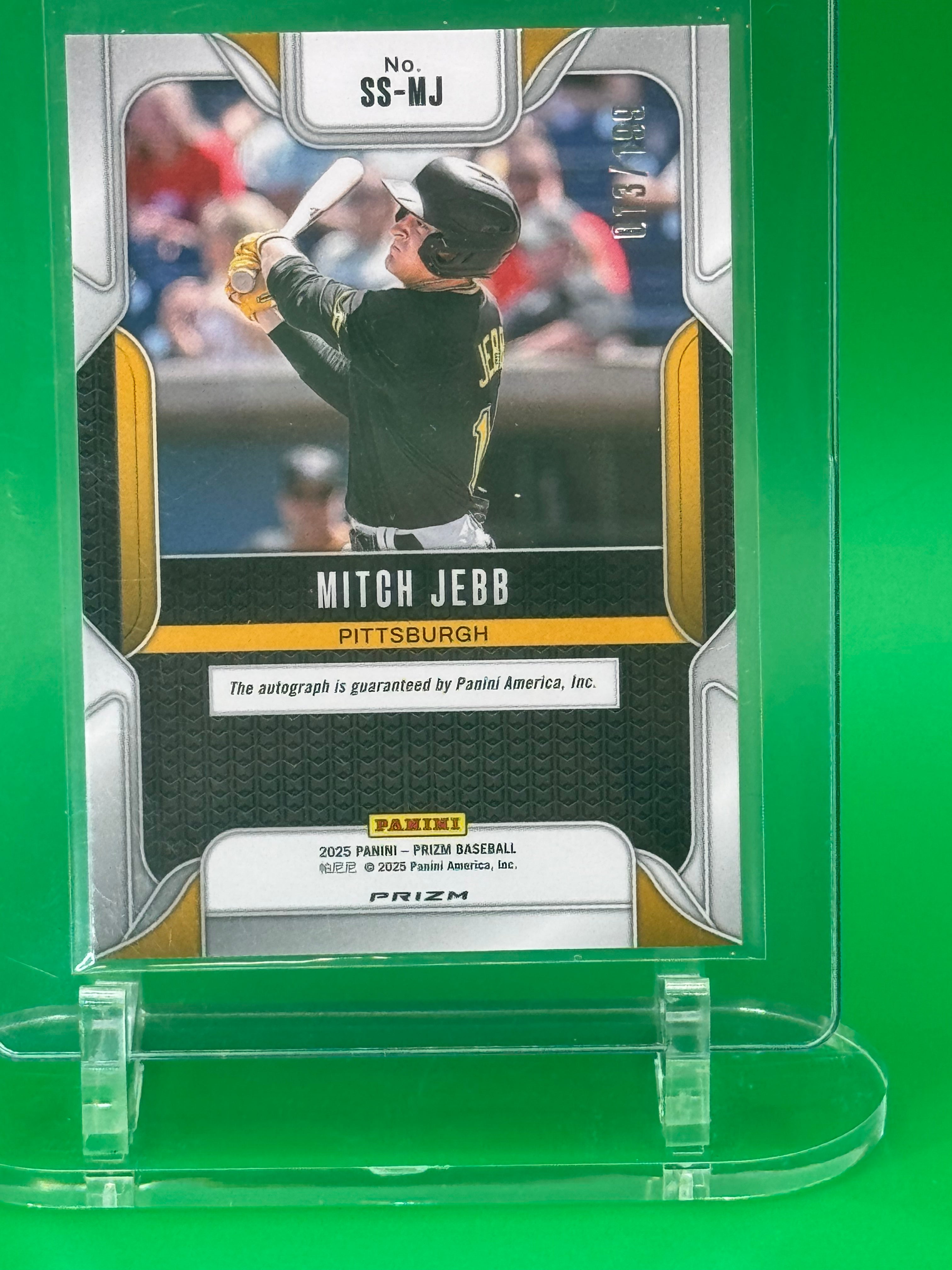2025 Panini Prizm Mitch Jebb Sensational Signatures Auto #13/199 Pittsburgh Pirates
